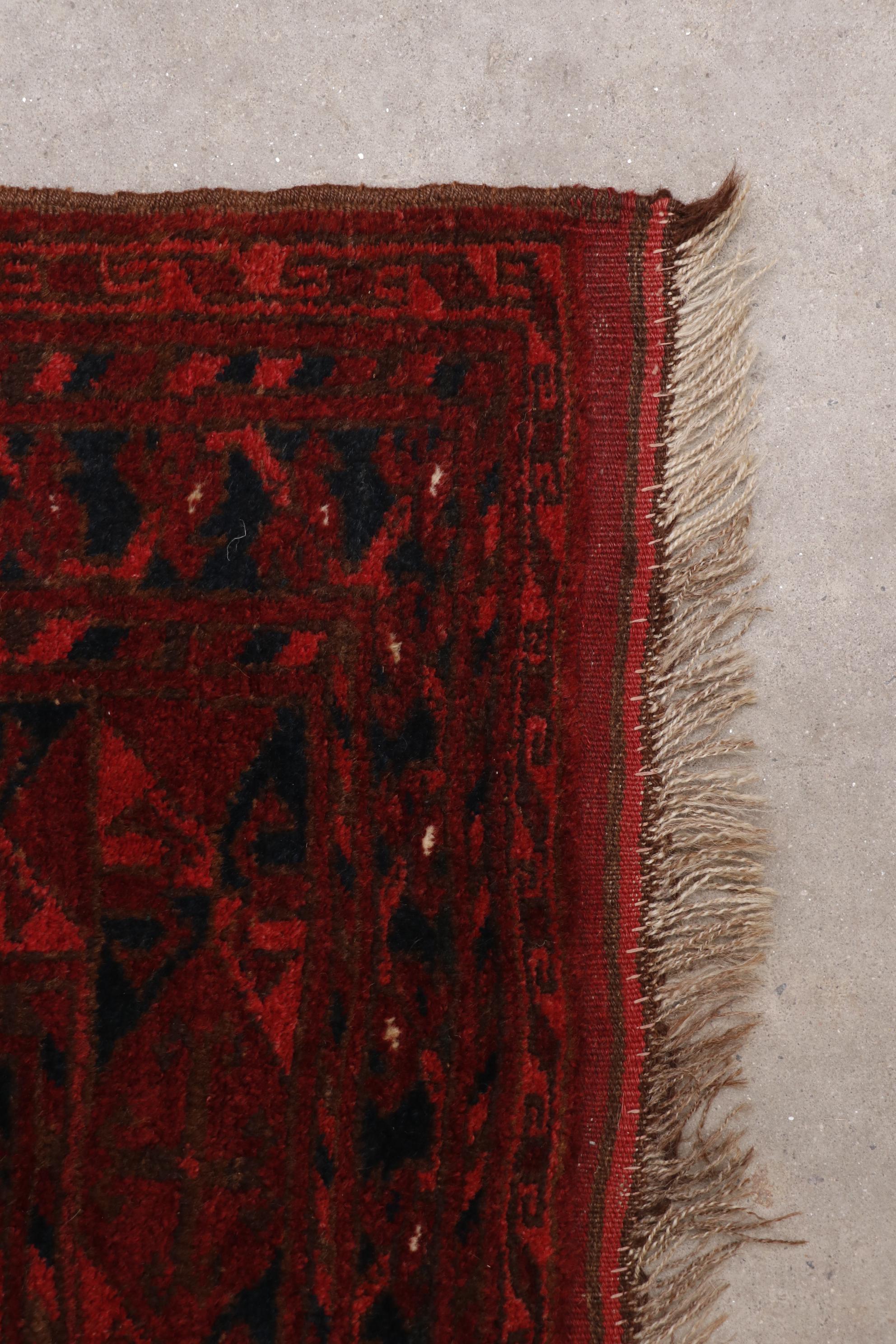 Hand-Knotted Turkmen Ersari Bokhara Wool Rug