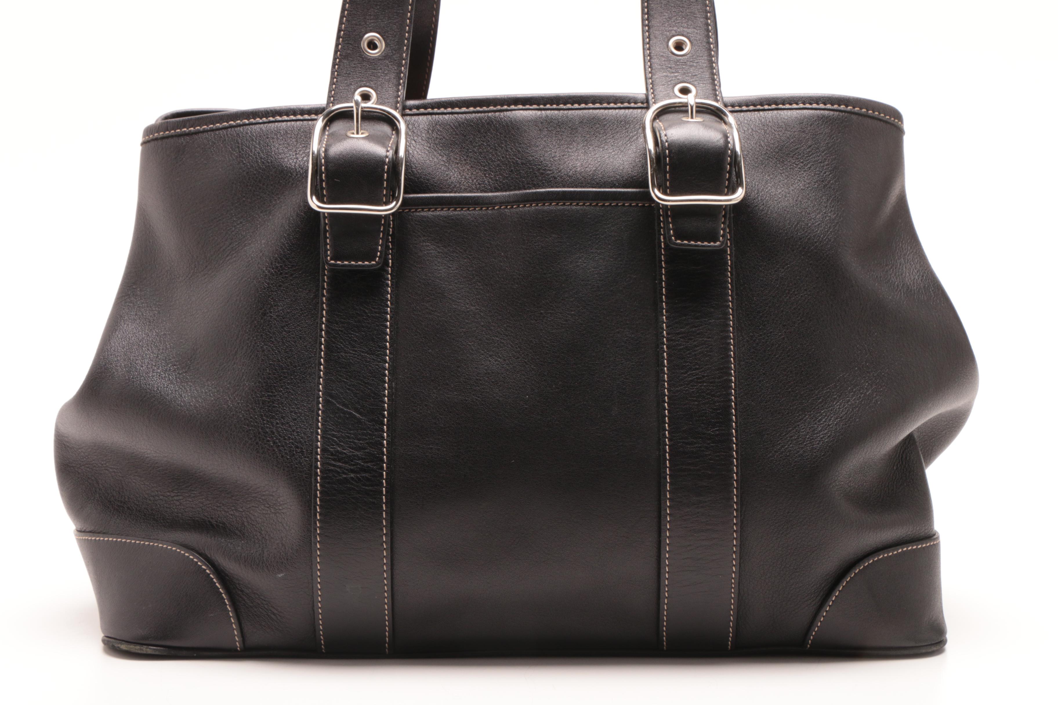 Coach Hampton Black Leather Tote Bag