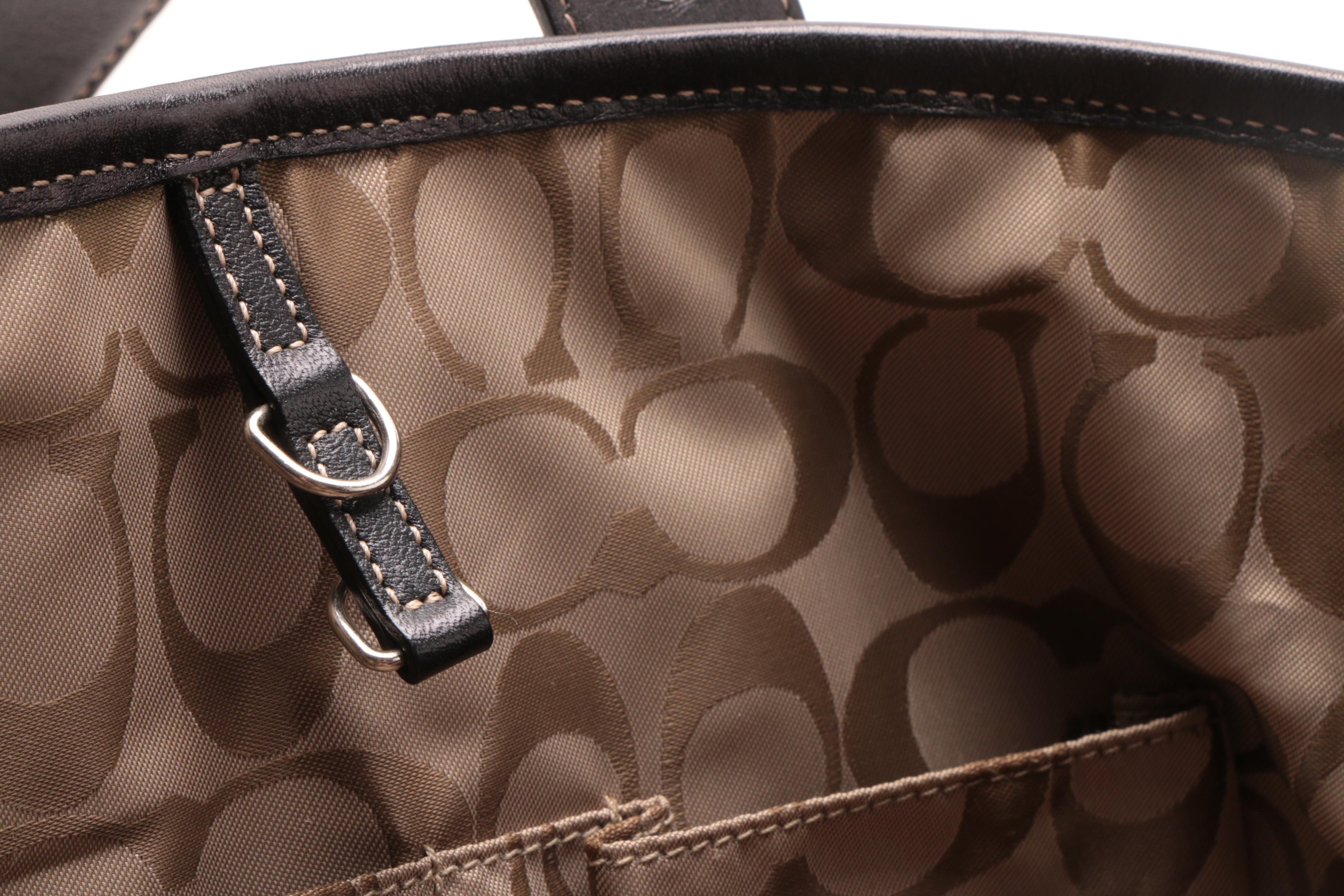 Coach Hampton Black Leather Tote Bag