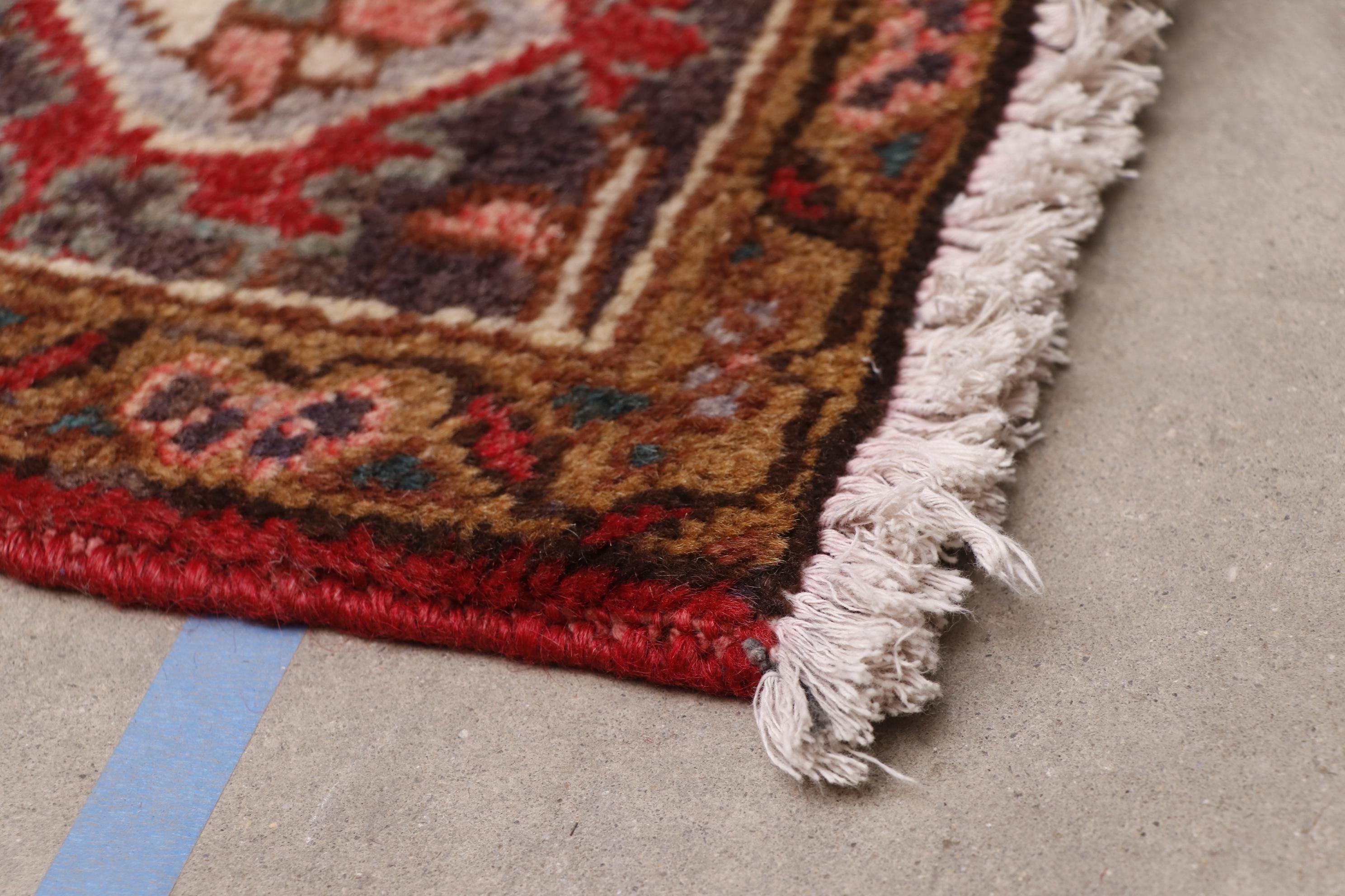 Hand-Knotted Persian Heriz Wool Room Sized Rug