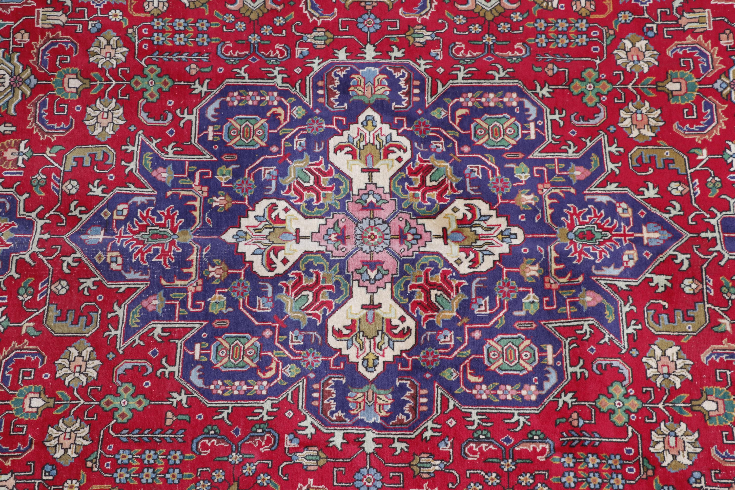 Hand-Knotted Persian Tabriz Wool Room Sized Rug