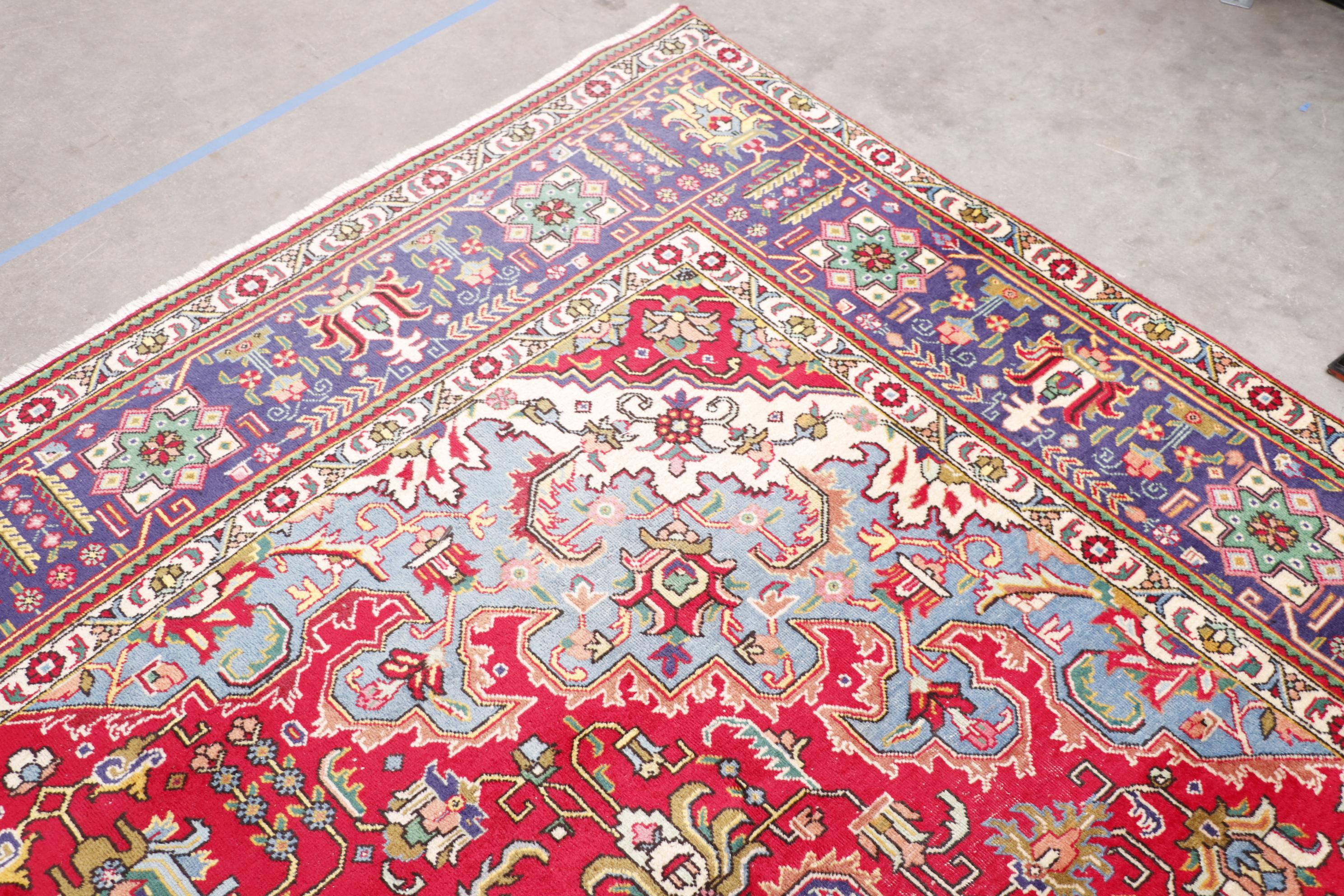 Hand-Knotted Persian Tabriz Wool Room Sized Rug