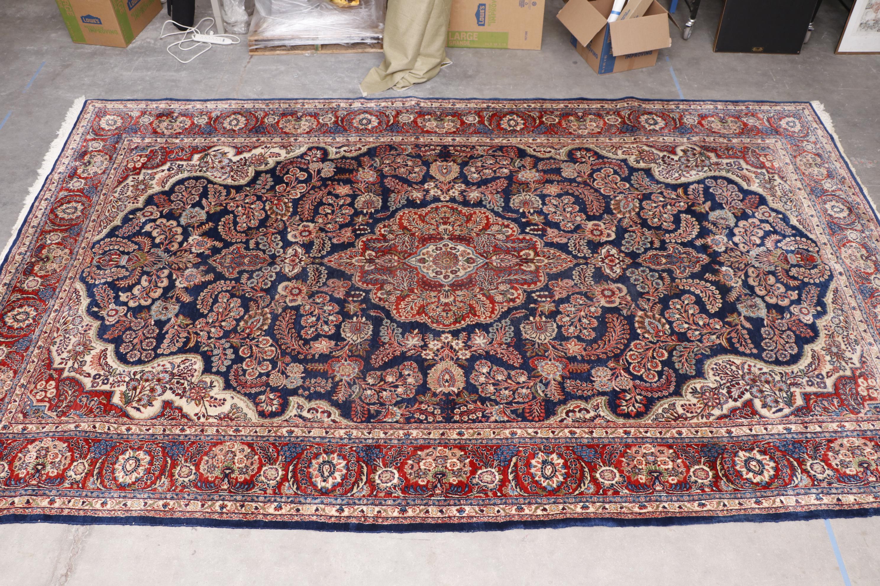 Hand-Knotted Persian Sarouk Wool Palace Sized Rug