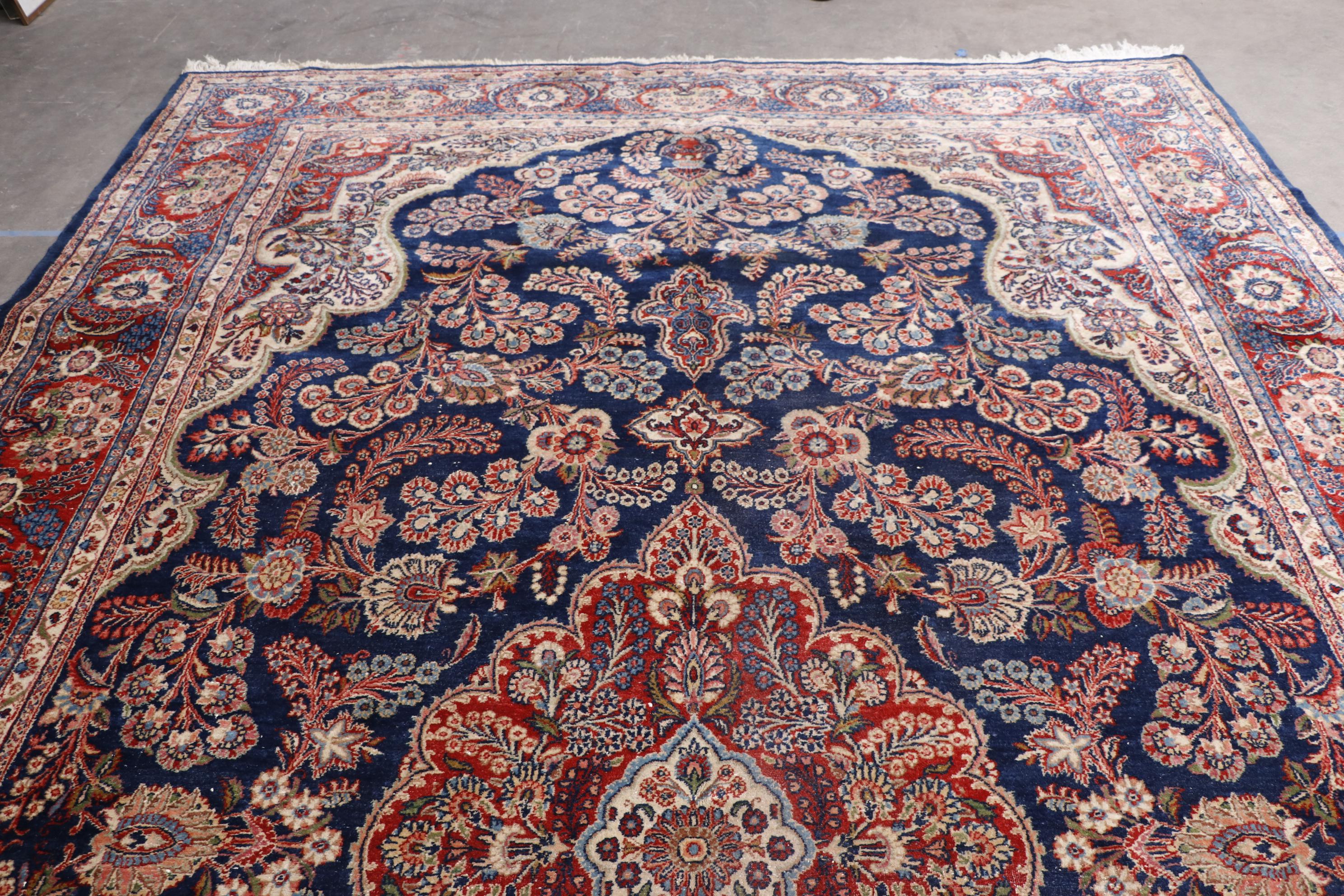 Hand-Knotted Persian Sarouk Wool Palace Sized Rug