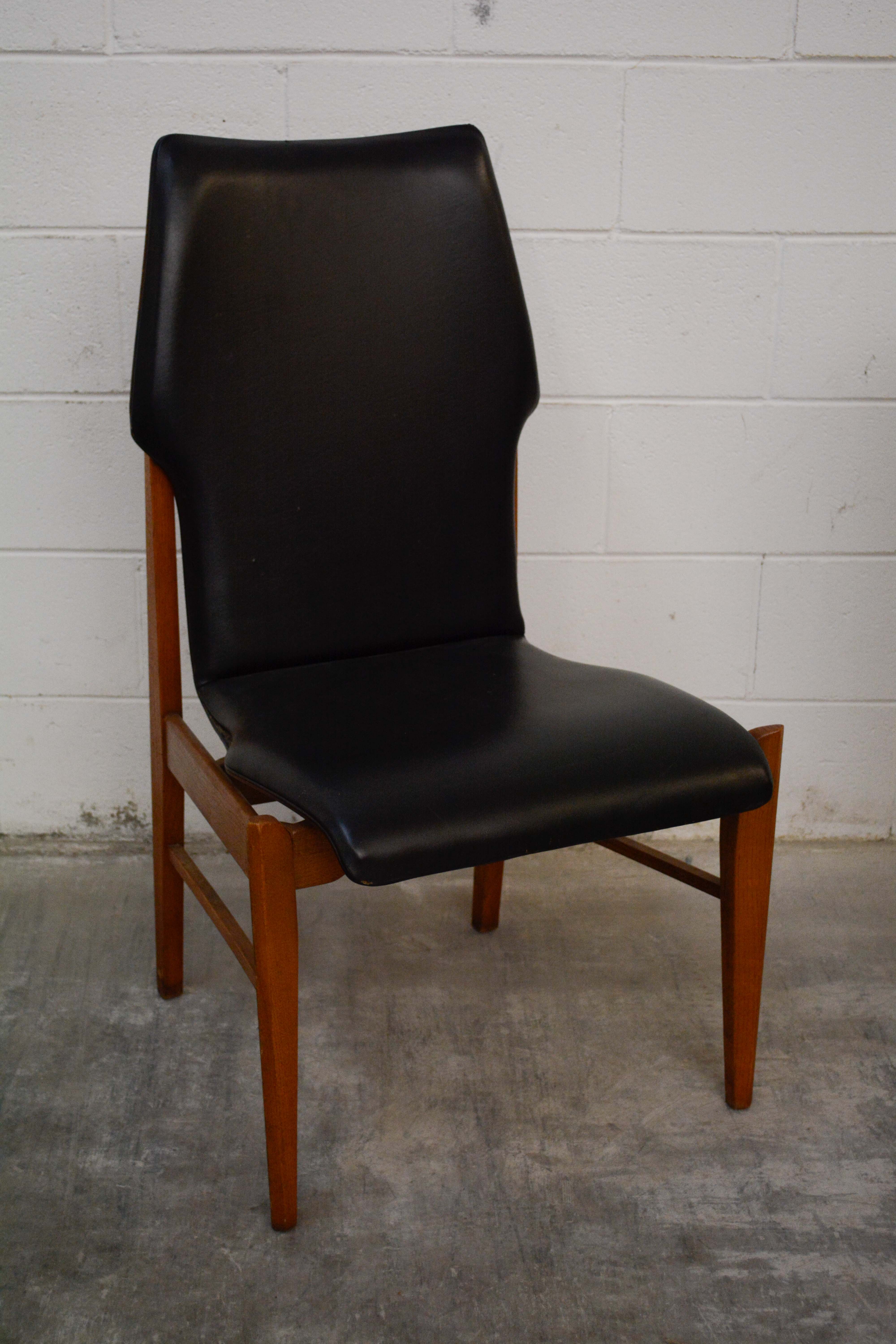 Mid Century Modern Walnut Side Chairs, Mid-20th Century