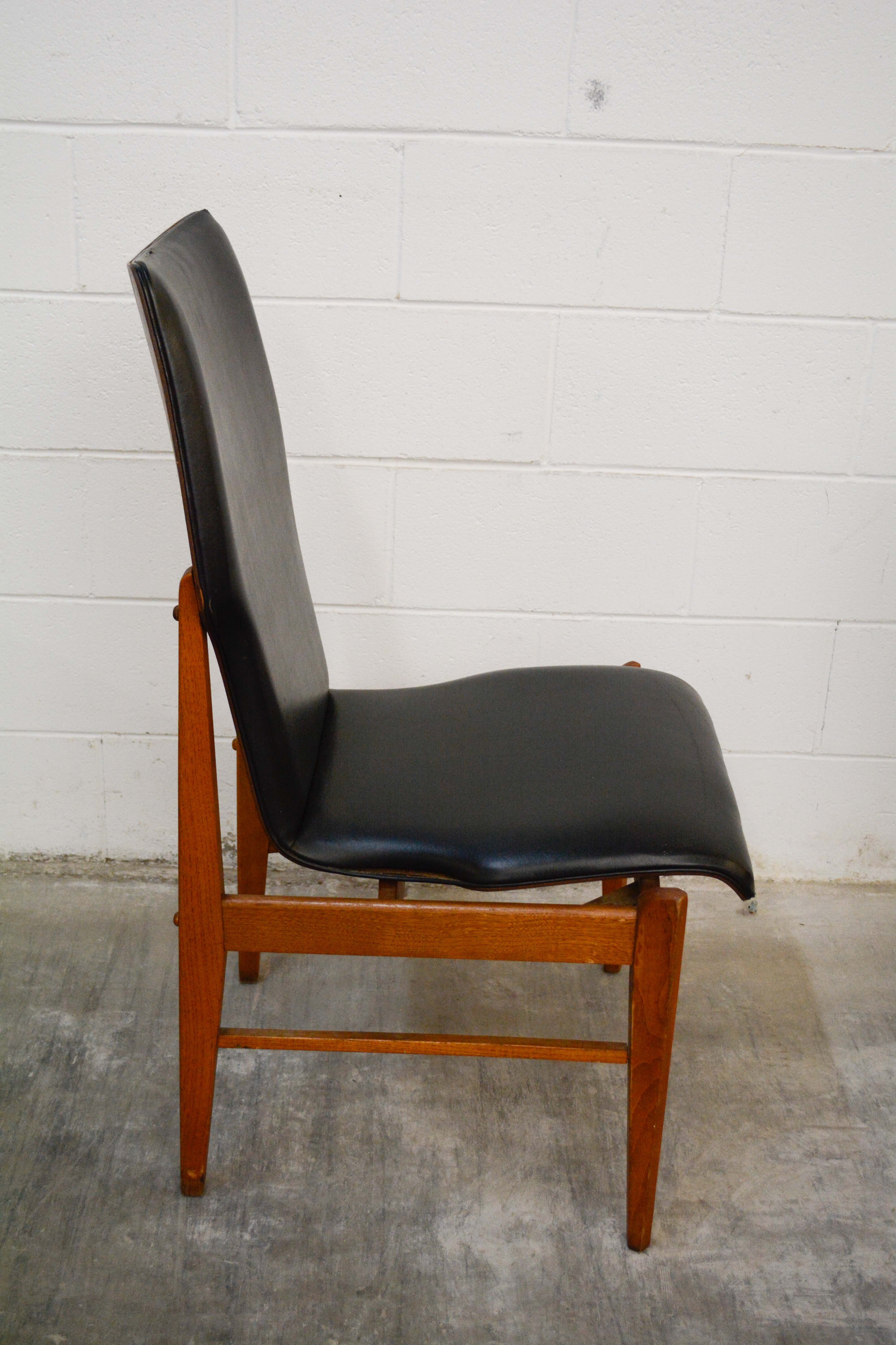 Mid Century Modern Walnut Side Chairs, Mid-20th Century
