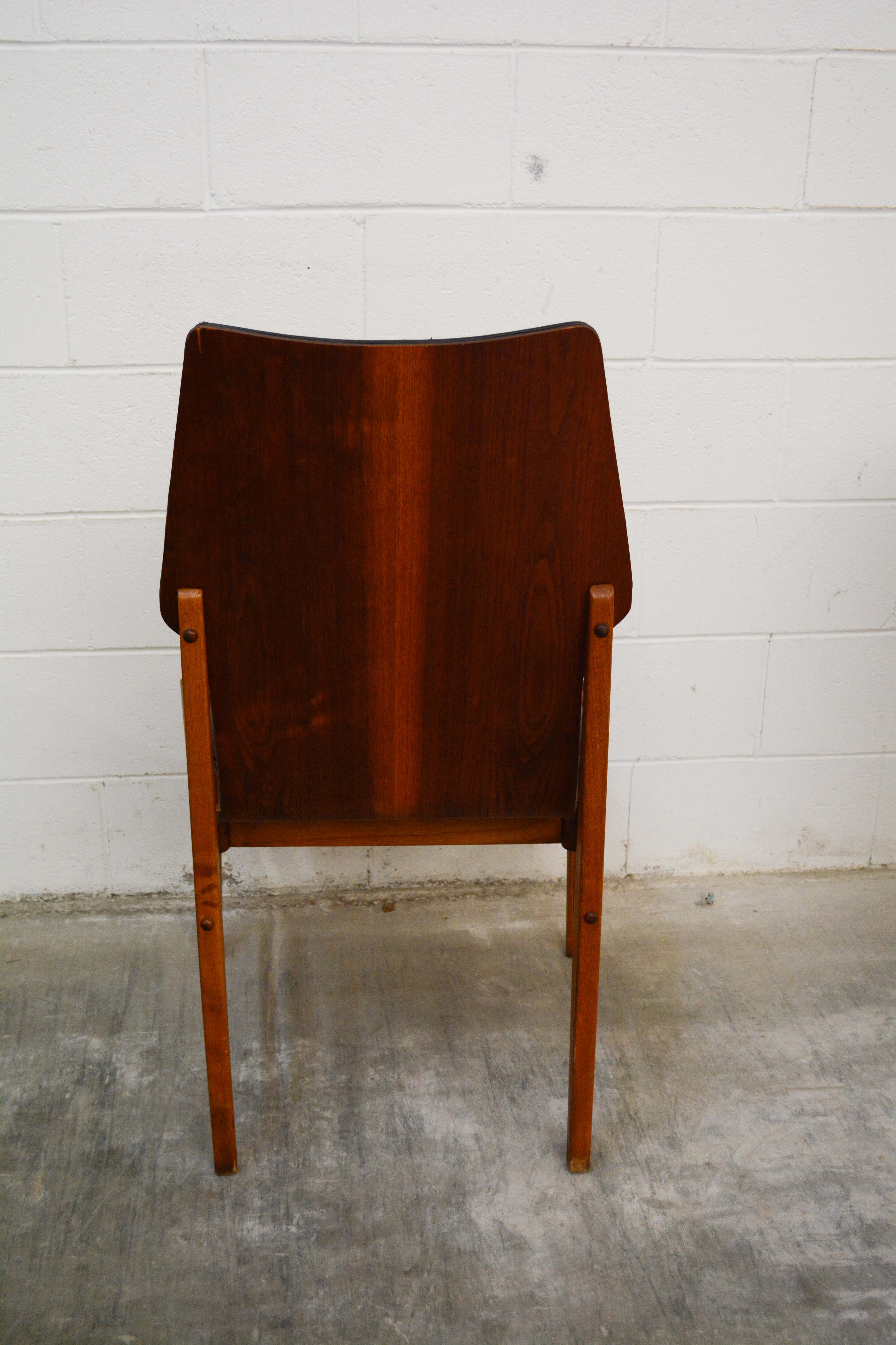 Mid Century Modern Walnut Side Chairs, Mid-20th Century