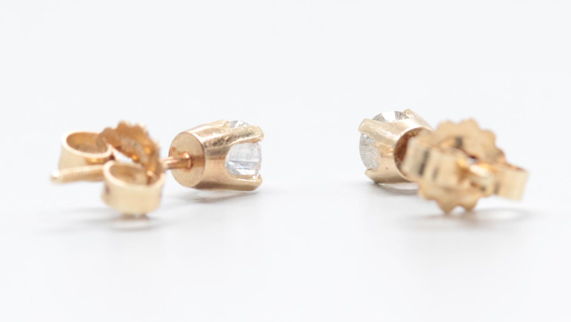 14K Yellow Gold Diamond Earrings