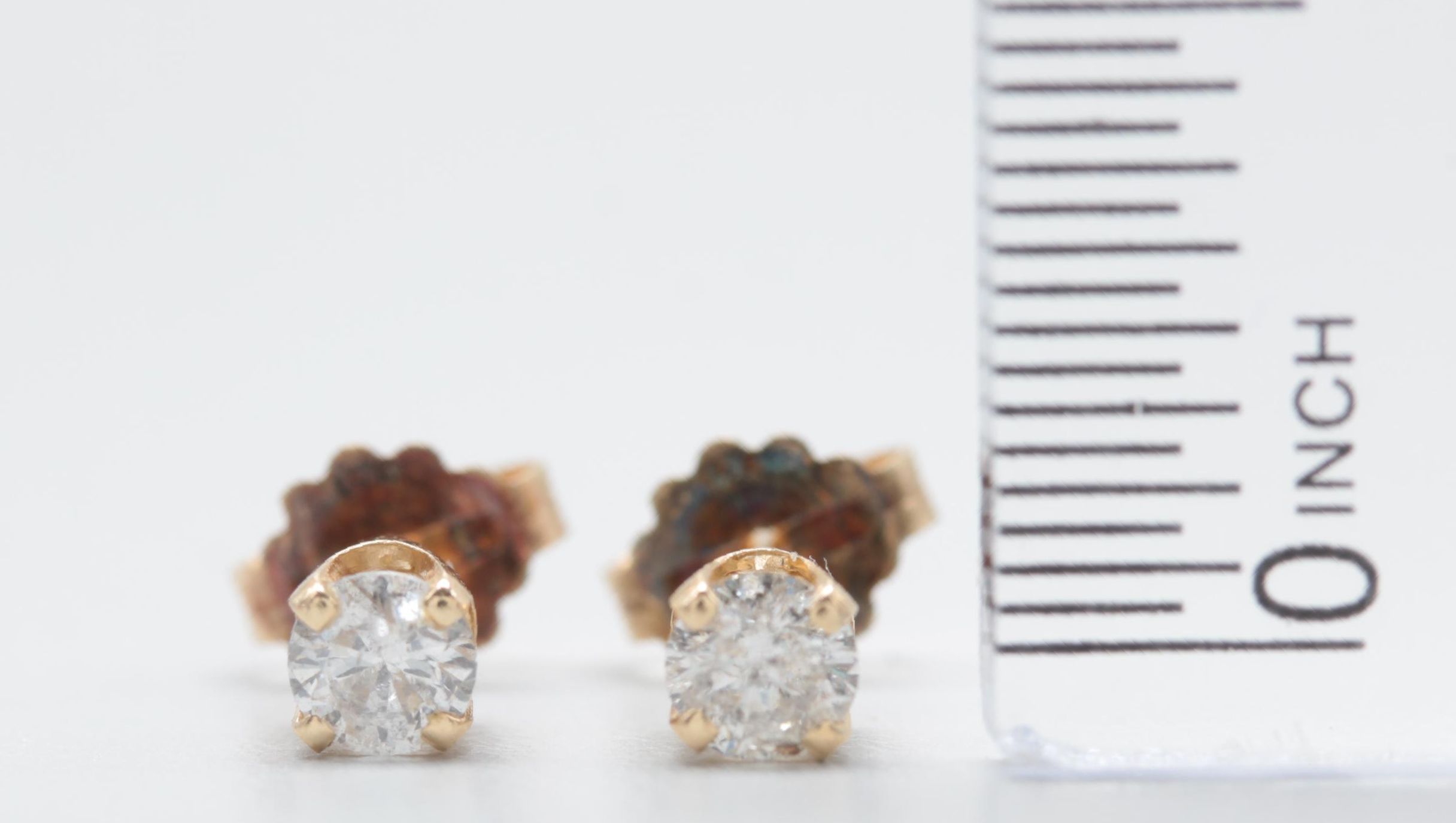 14K Yellow Gold Diamond Earrings