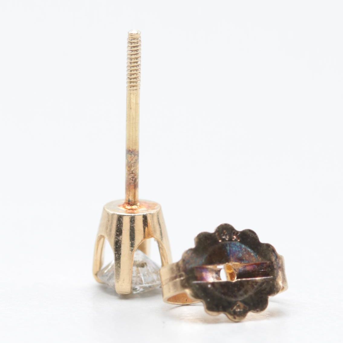 14K Yellow Gold Diamond Earrings