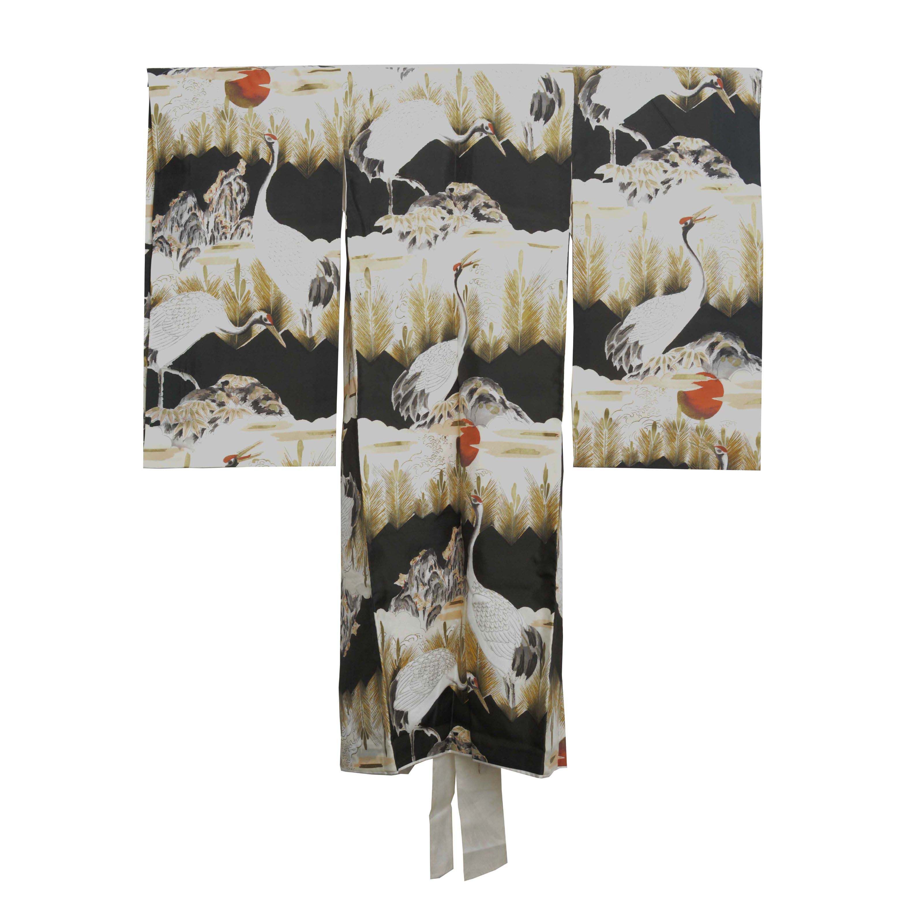 Boys' Circa 1920 Vintage Handwoven Silk Miyamairi Infant Kimono