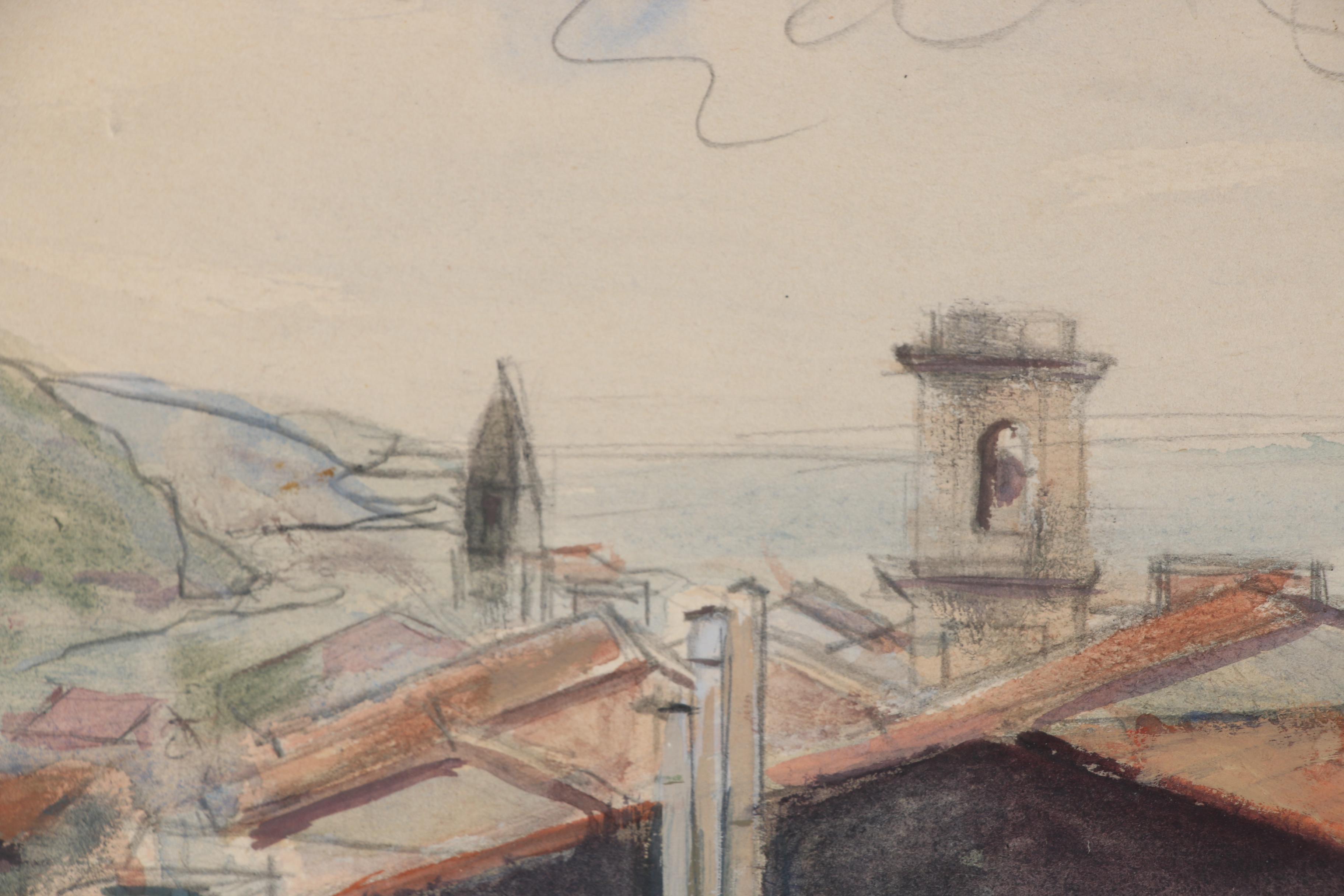 Edgar Yaeger Watercolor Painting "Ventimiglia, Italy"