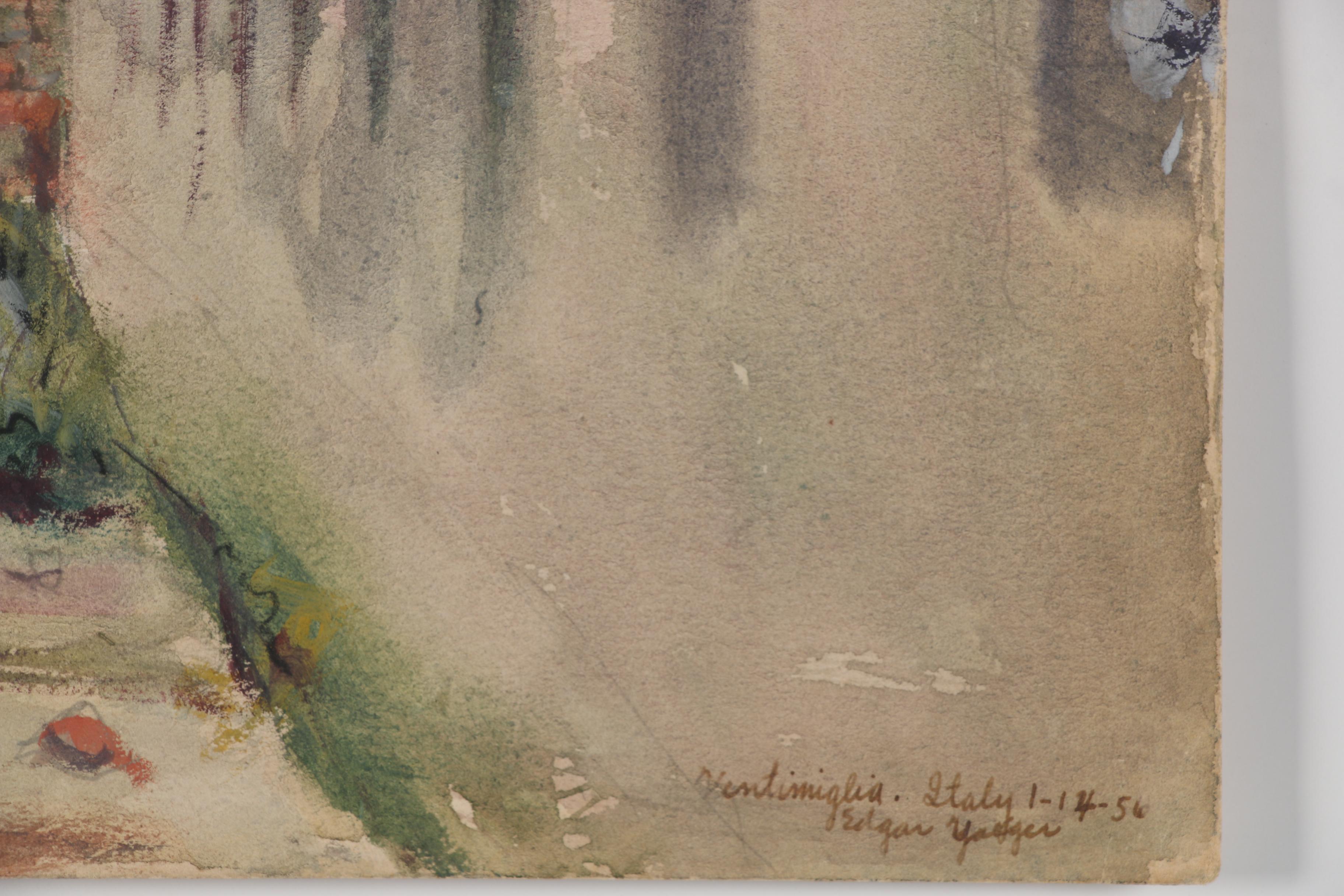 Edgar Yaeger Watercolor Painting "Ventimiglia, Italy"