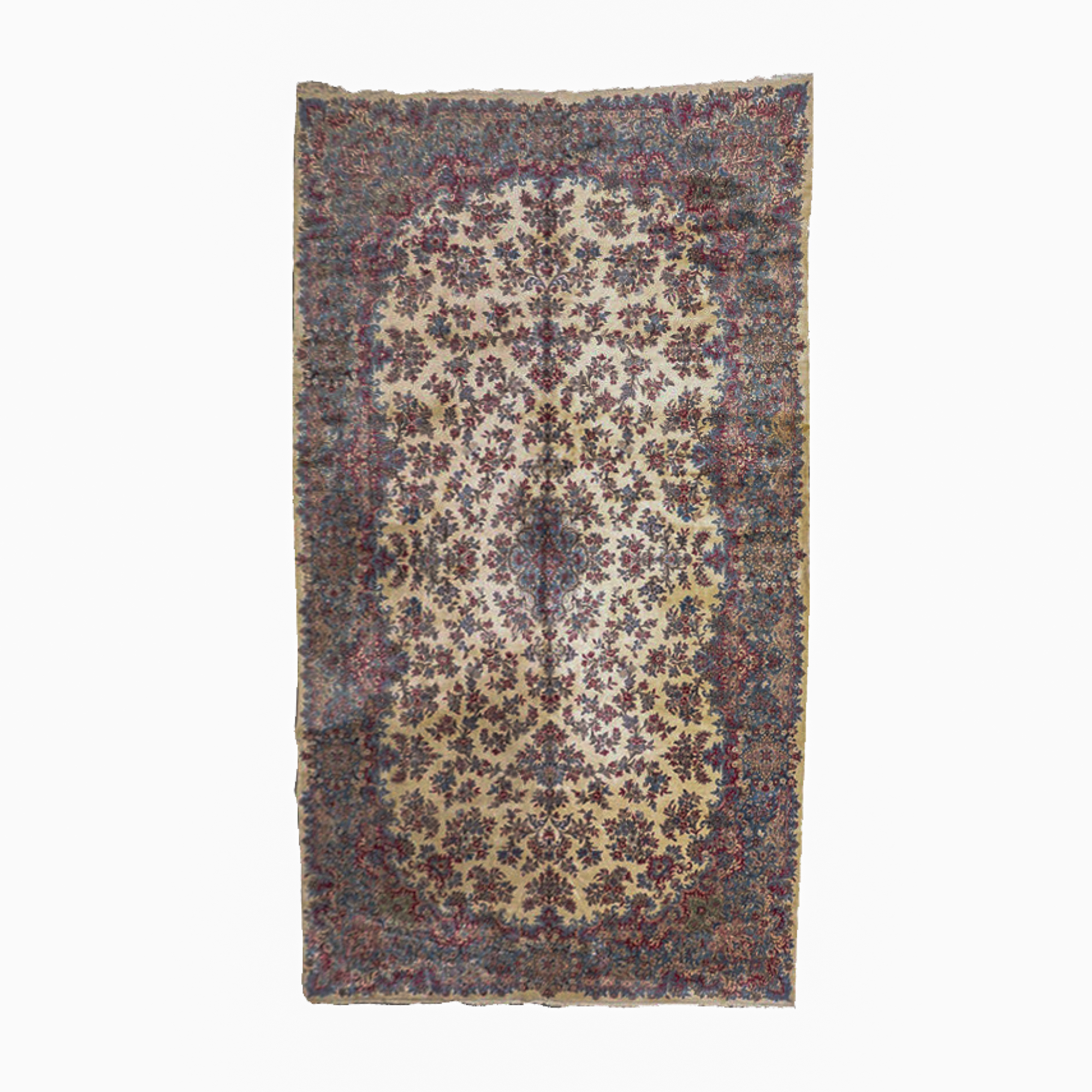 Semi-Antique Hand-Knotted Persian Kerman Wool Palace Sized Rug