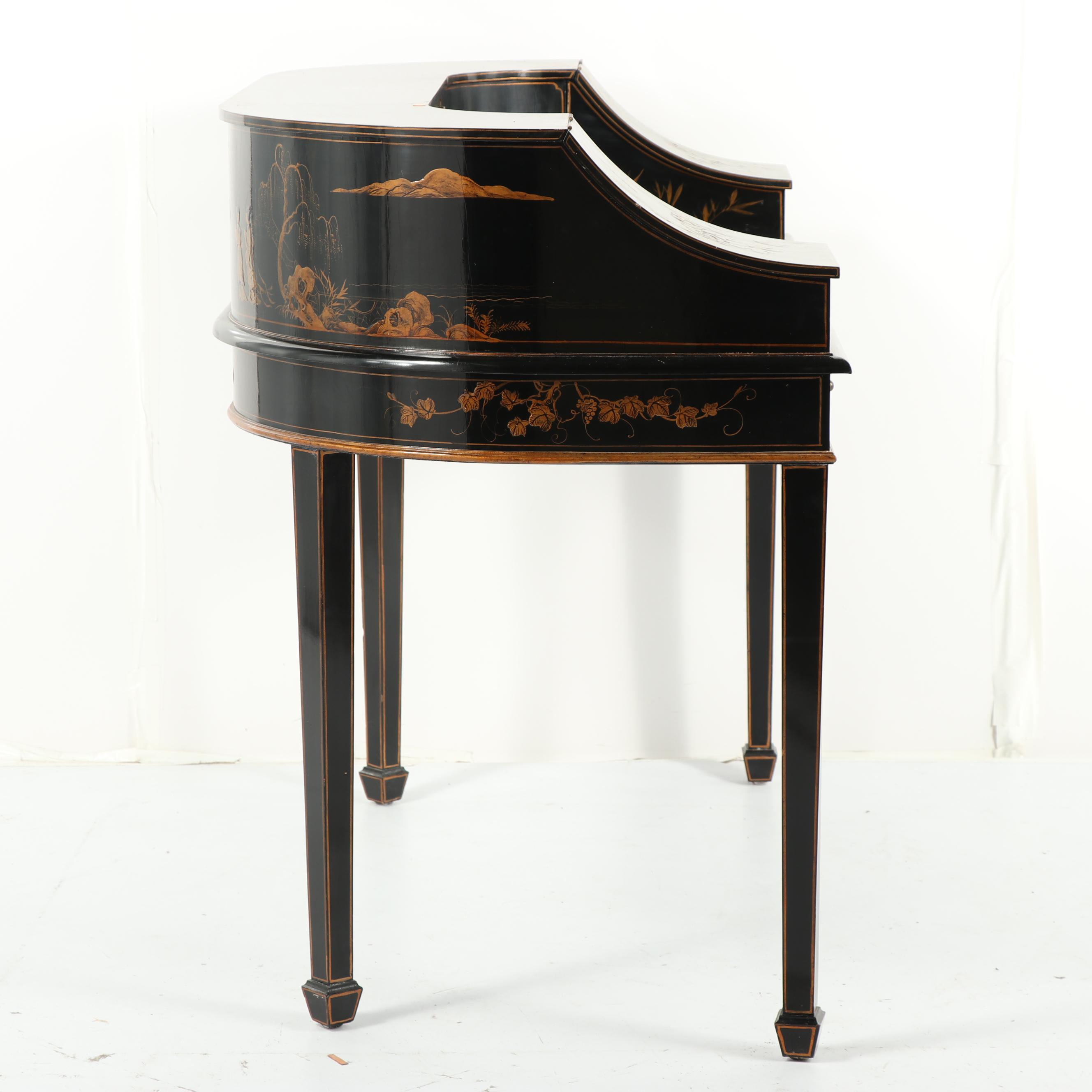 Chinoiserie Lacquered Wooden Carlton House Desk, Late 20th Century
