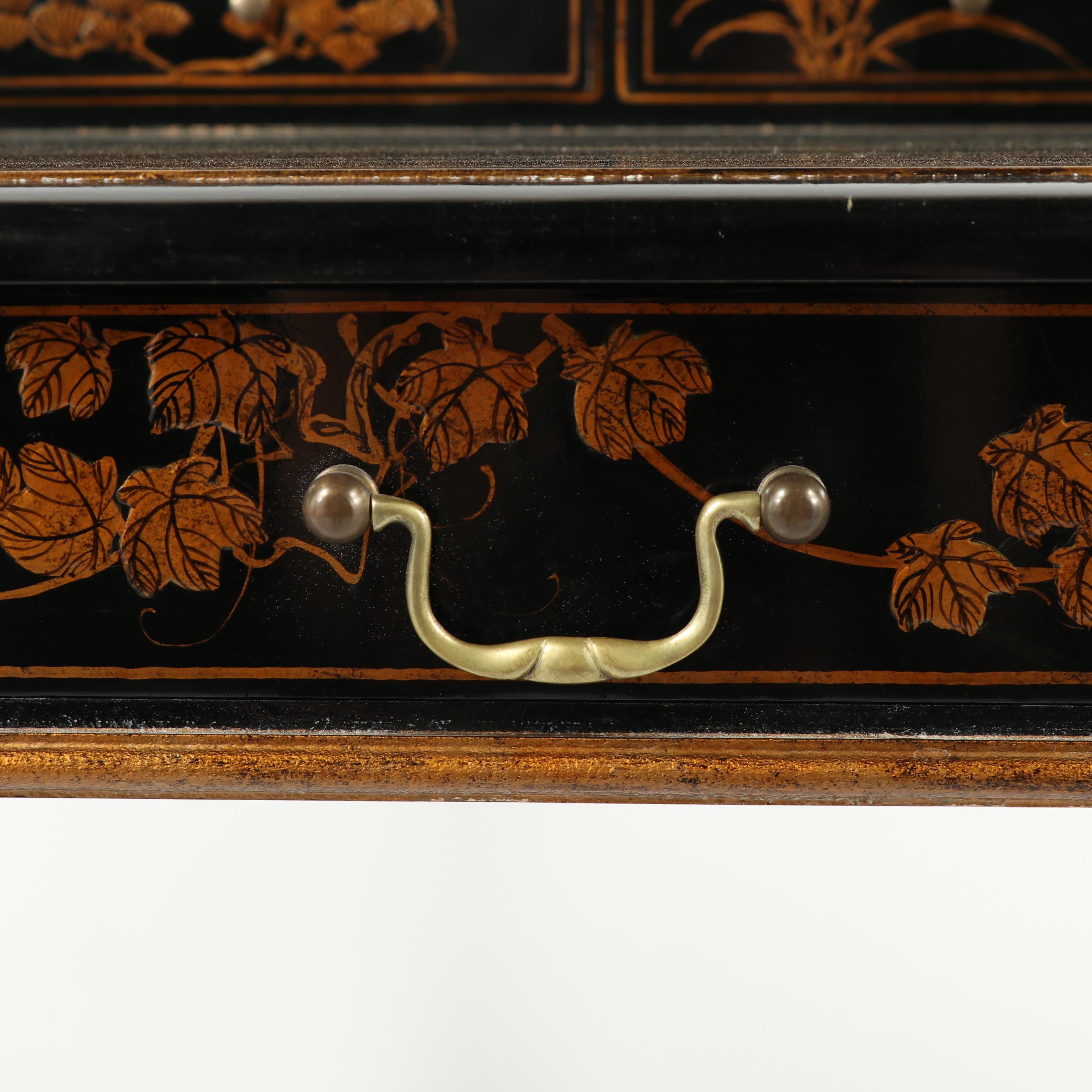 Chinoiserie Lacquered Wooden Carlton House Desk, Late 20th Century