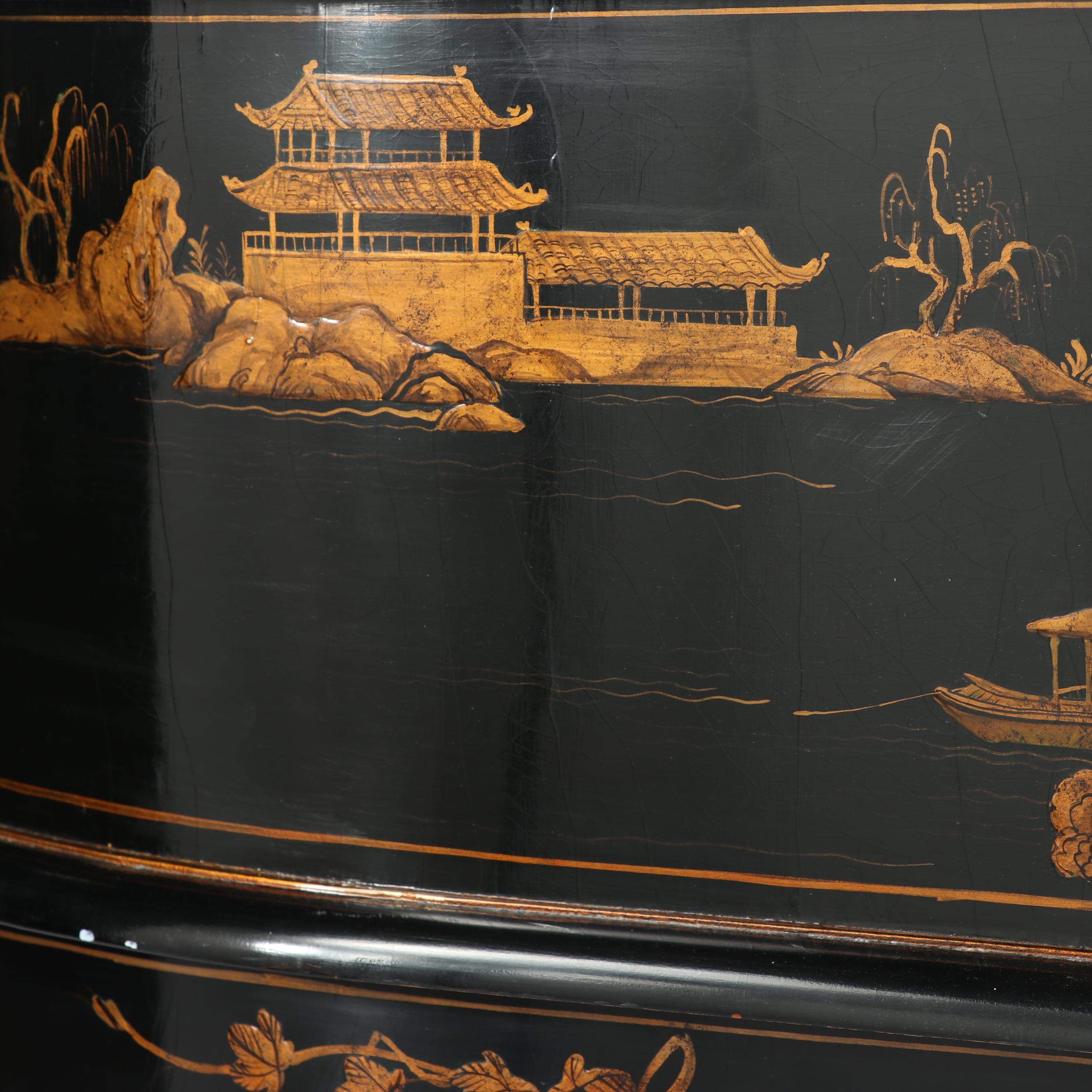 Chinoiserie Lacquered Wooden Carlton House Desk, Late 20th Century