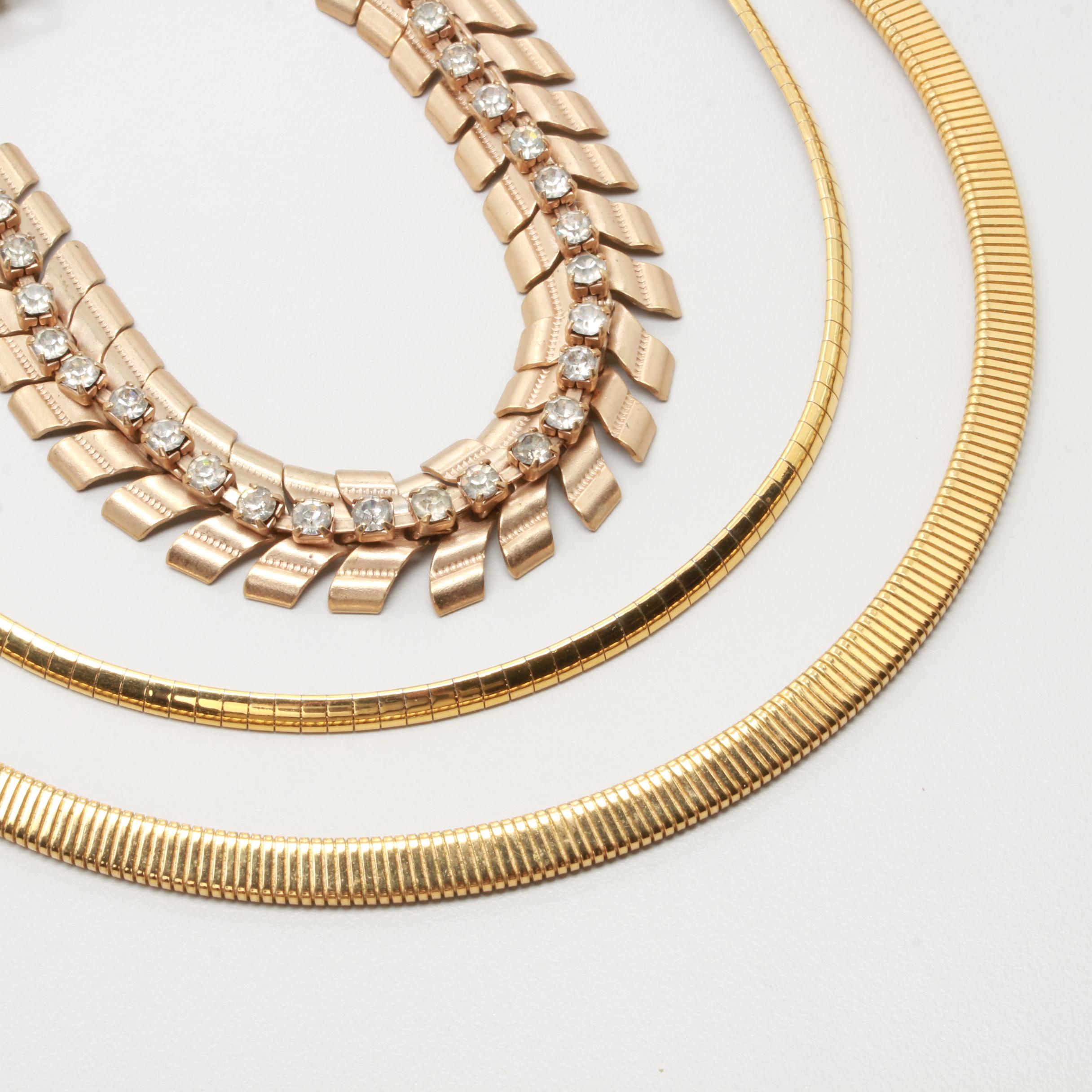 Assorted Gold Tone Shell, Bone and Glass Costume Jewelry