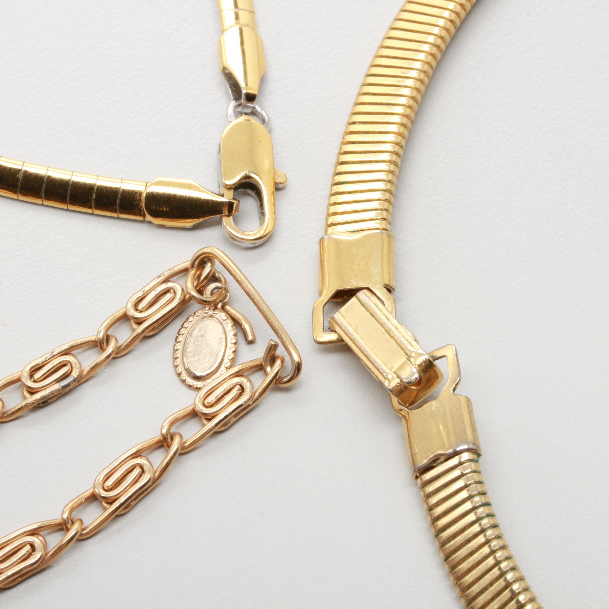 Assorted Gold Tone Shell, Bone and Glass Costume Jewelry