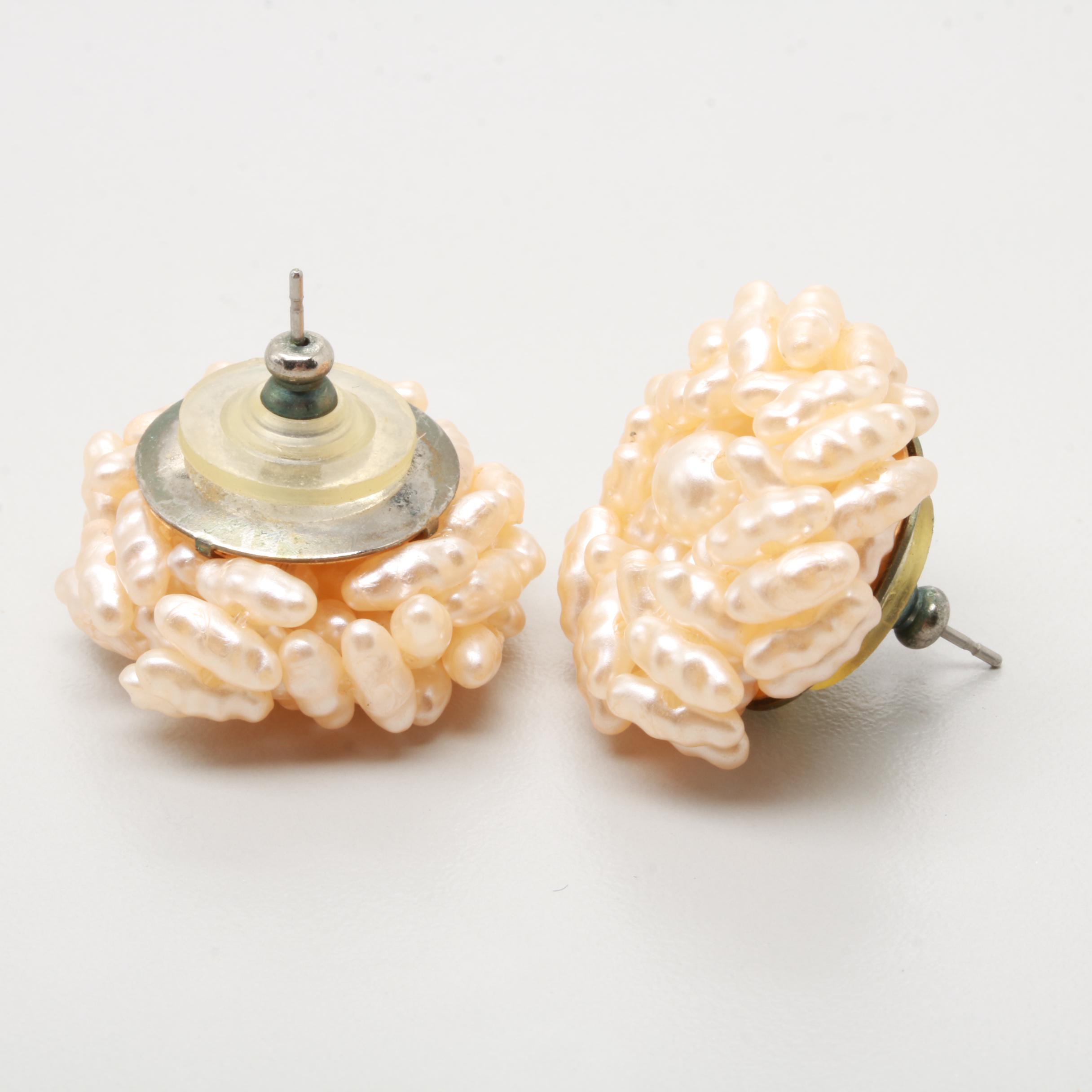 Assorted Gold Tone Shell, Bone and Glass Costume Jewelry