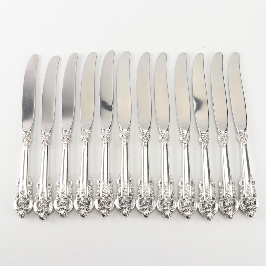 Twelve American Silver "Grand Baroque" Dinner Knives, Mark of Wallace