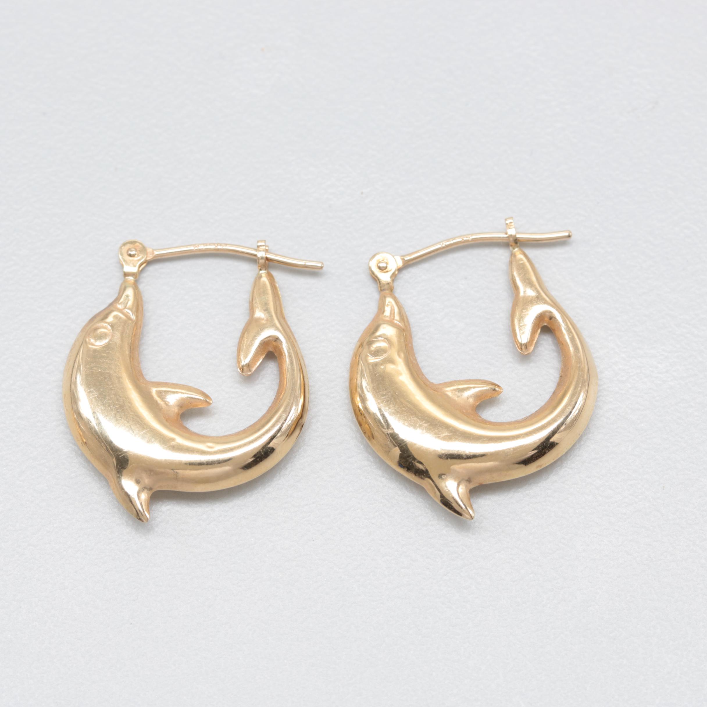 14K and 18K Yellow Gold Earring Assortment with Rubellite