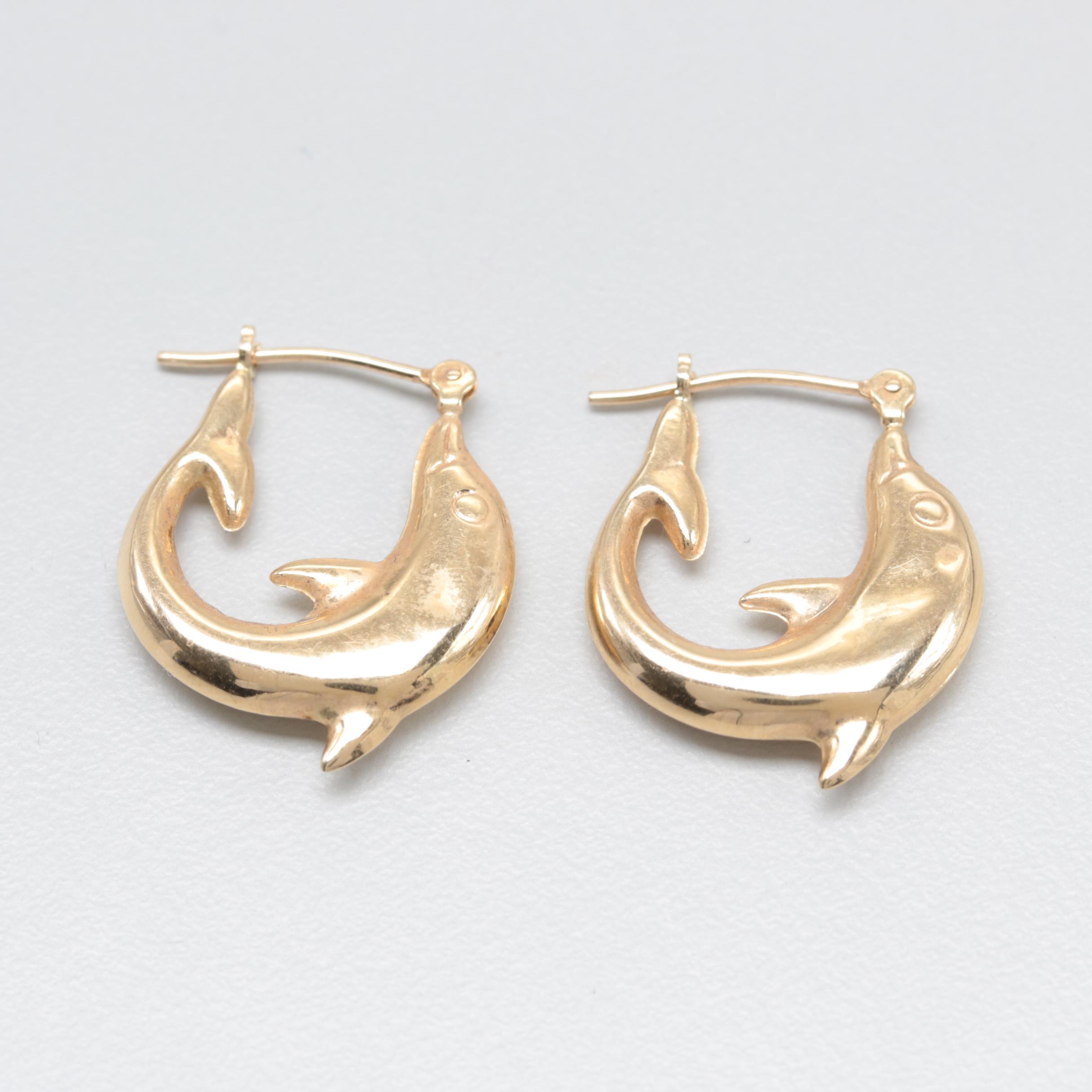 14K and 18K Yellow Gold Earring Assortment with Rubellite