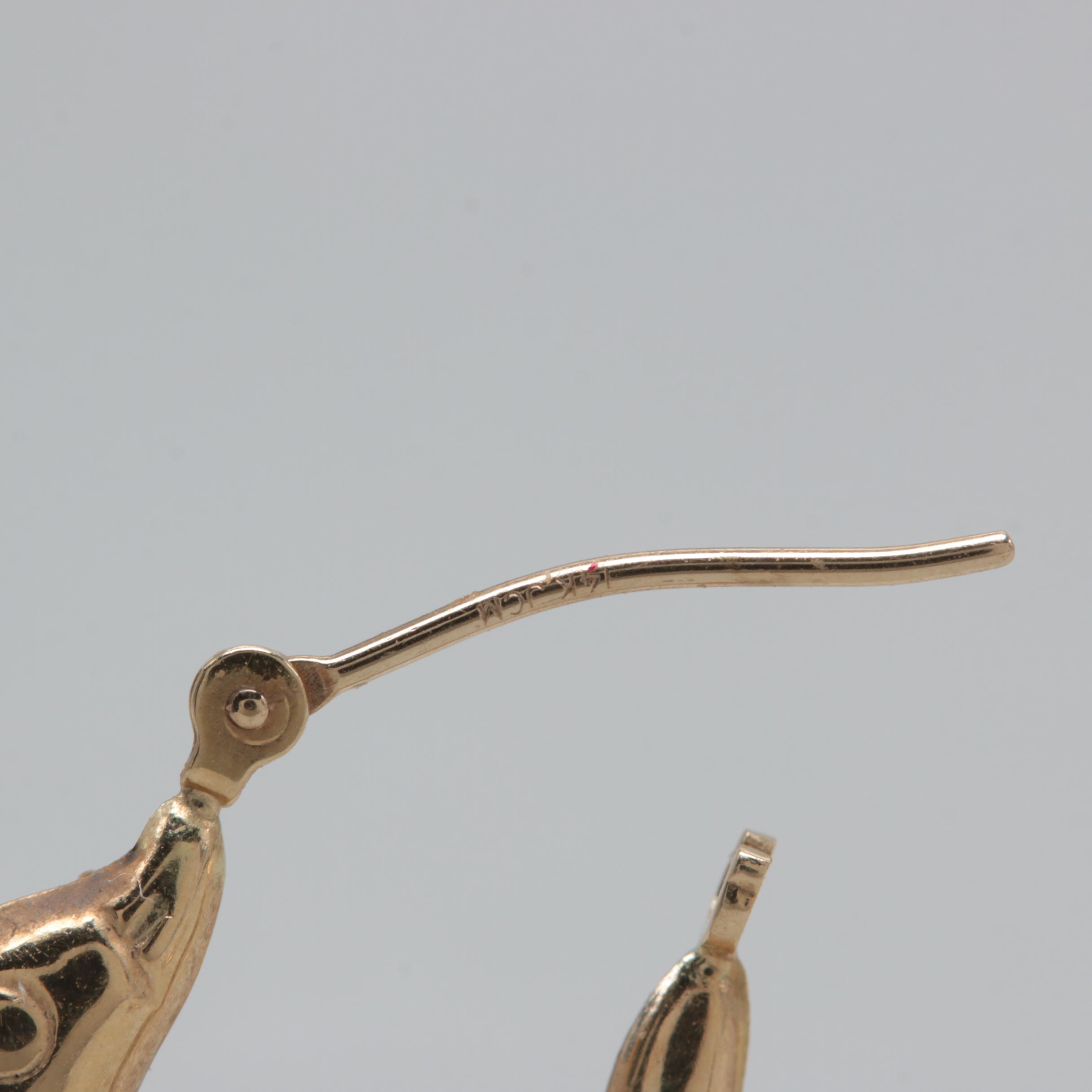 14K and 18K Yellow Gold Earring Assortment with Rubellite