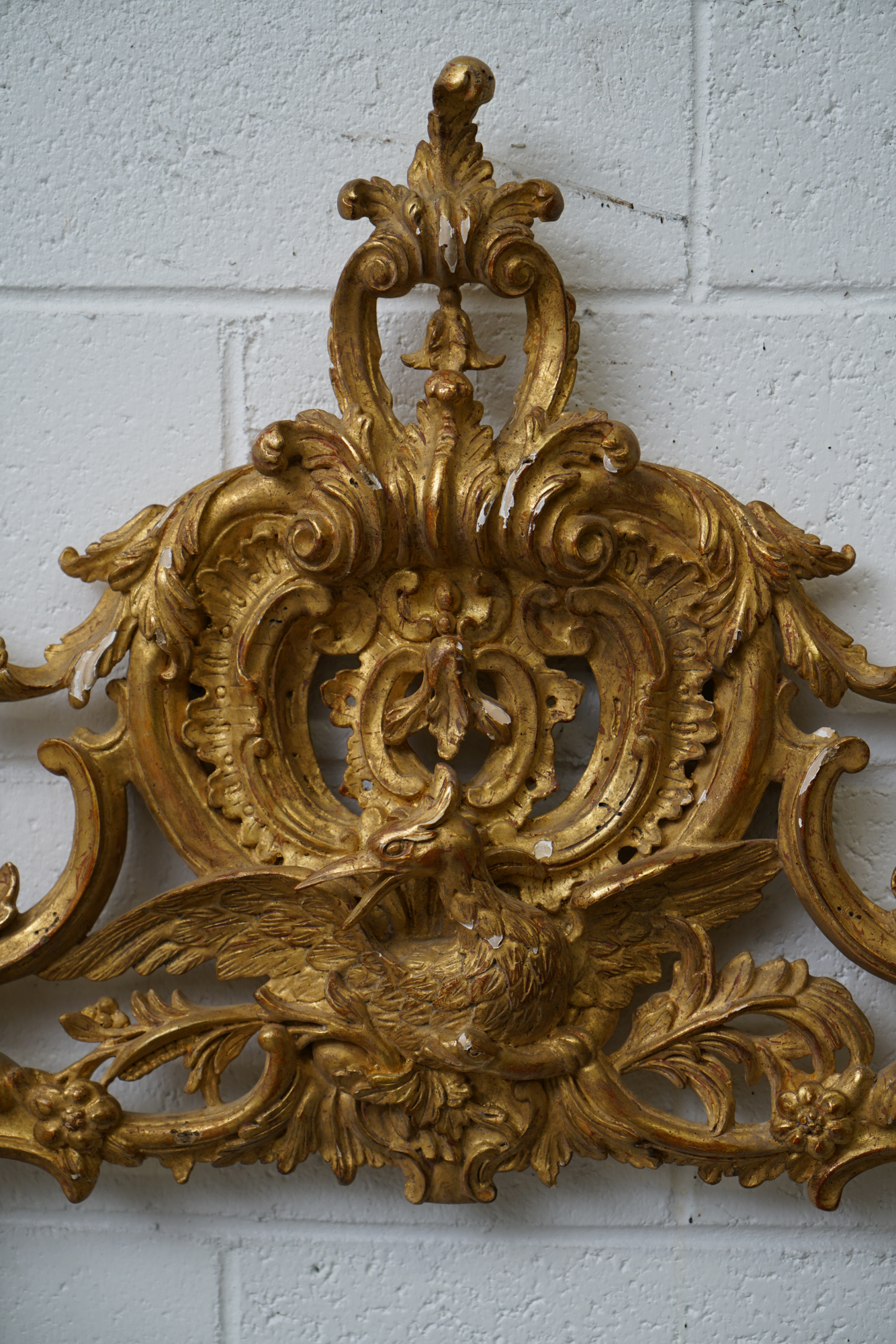 Louis XV Style Carved Giltwood Wall Mount Mirror, Early/Mid-20th Century