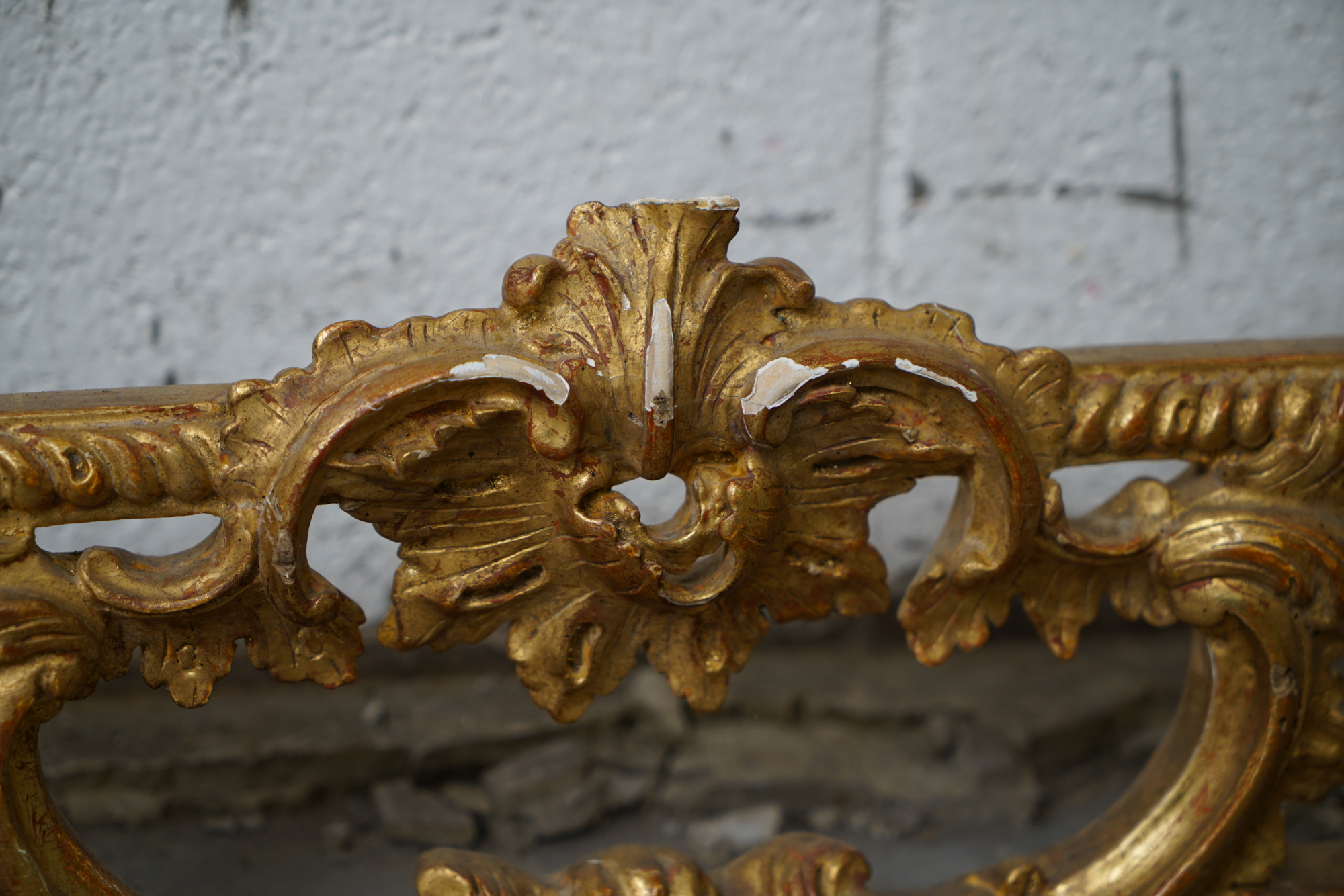 Louis XV Style Carved Giltwood Wall Mount Mirror, Early/Mid-20th Century