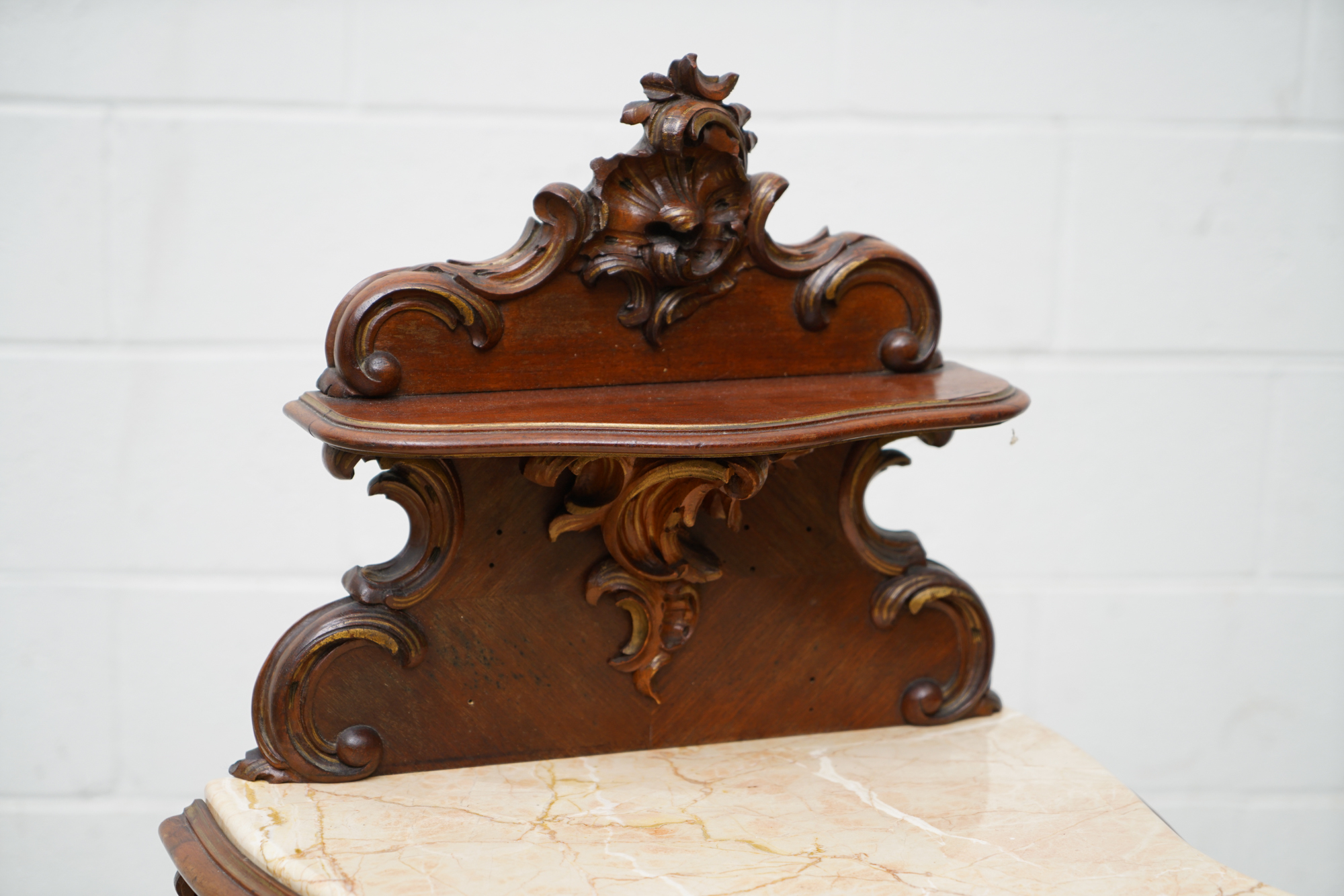 Louis XV Style Mahogany and Marble Bedside Cabinet, Late 19th Century