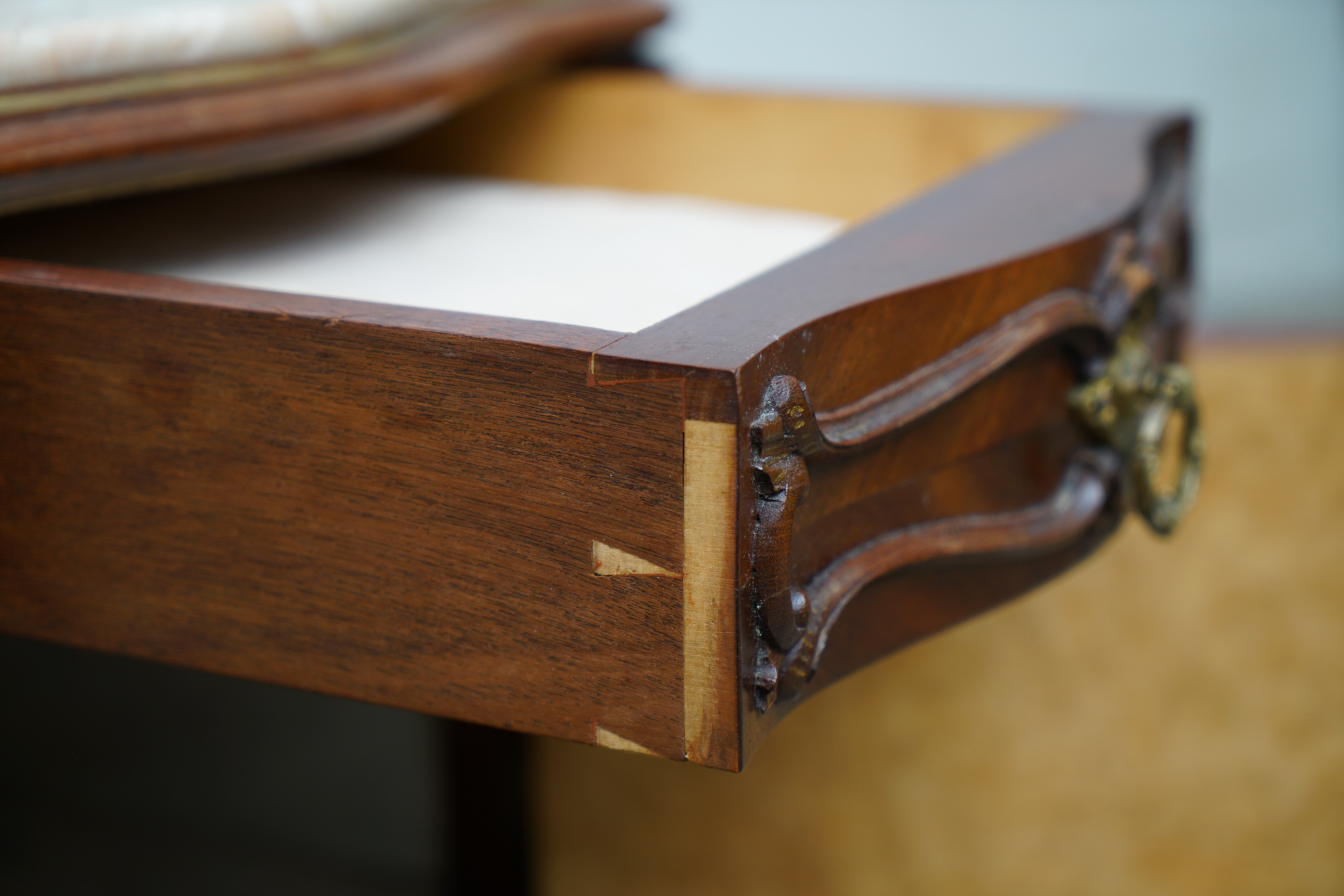 Louis XV Style Mahogany and Marble Bedside Cabinet, Late 19th Century