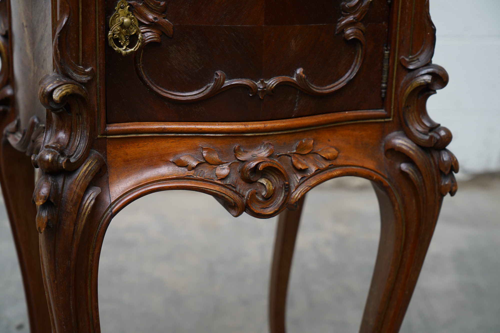 Louis XV Style Mahogany and Marble Bedside Cabinet, Late 19th Century