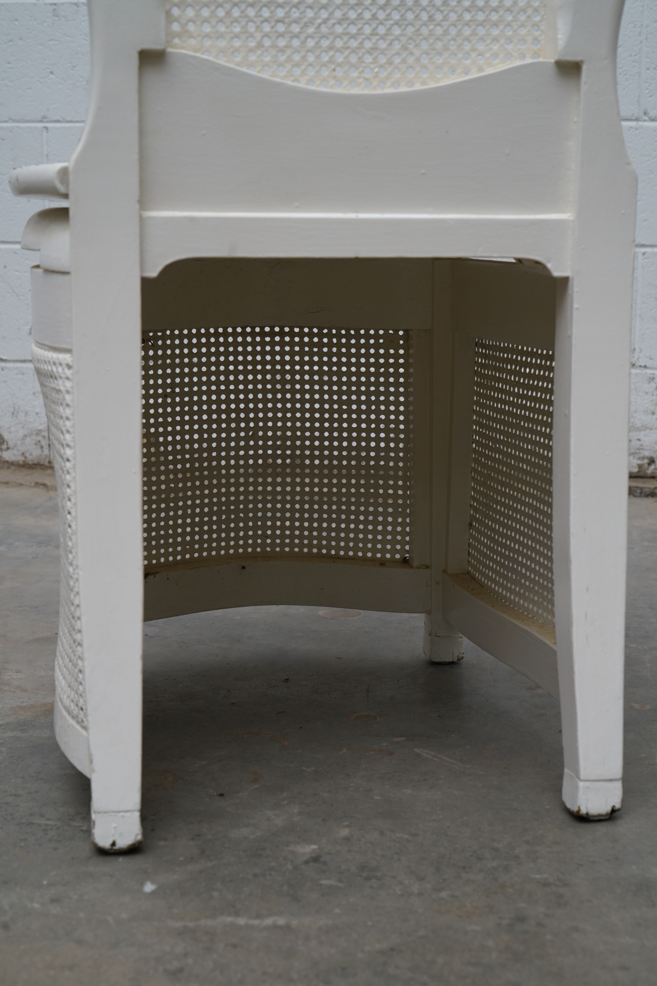 Painted Caned Commode Chair, Mid 20th Century