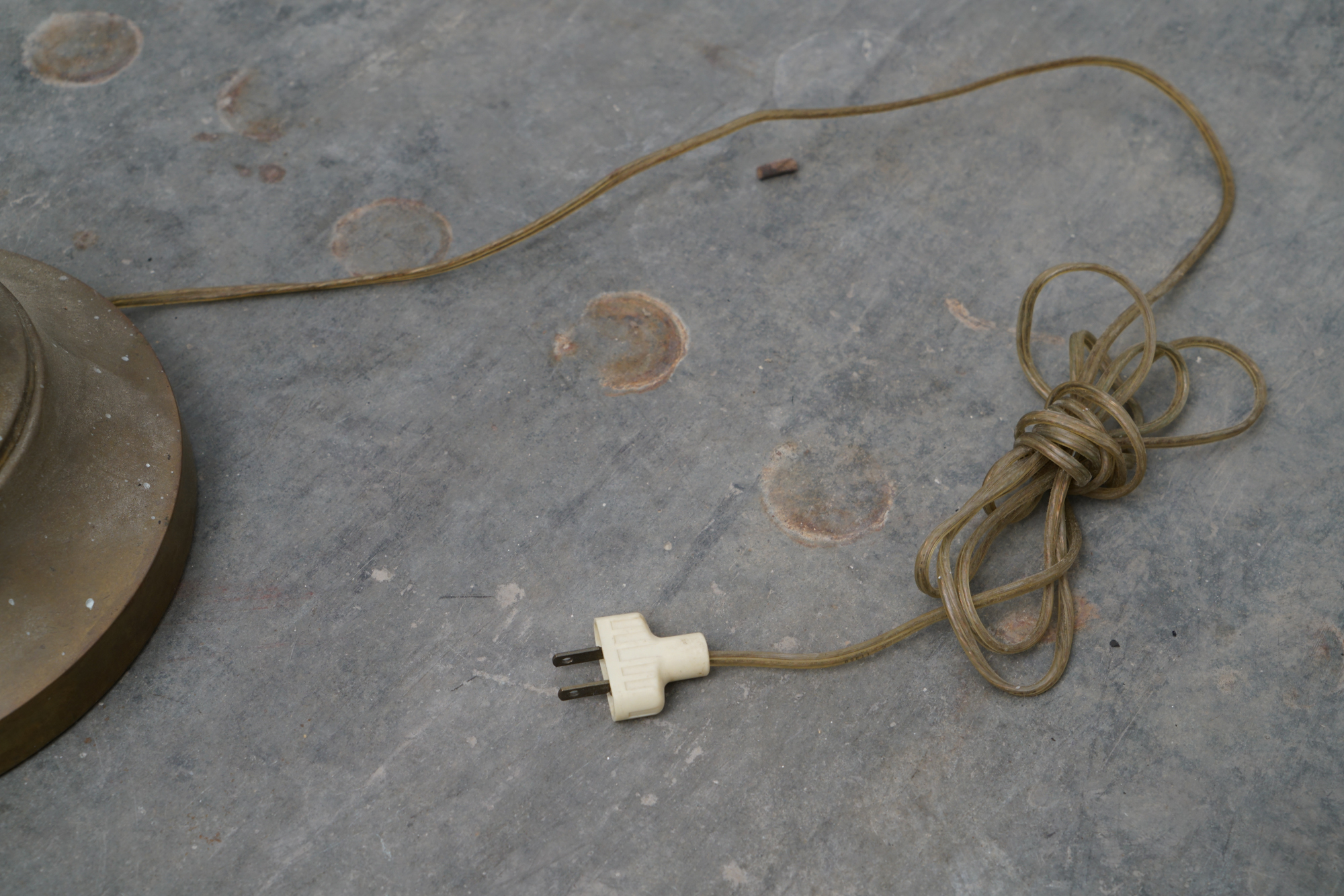 Converted Brass Finished Reticulated Buffet Oil Lamp