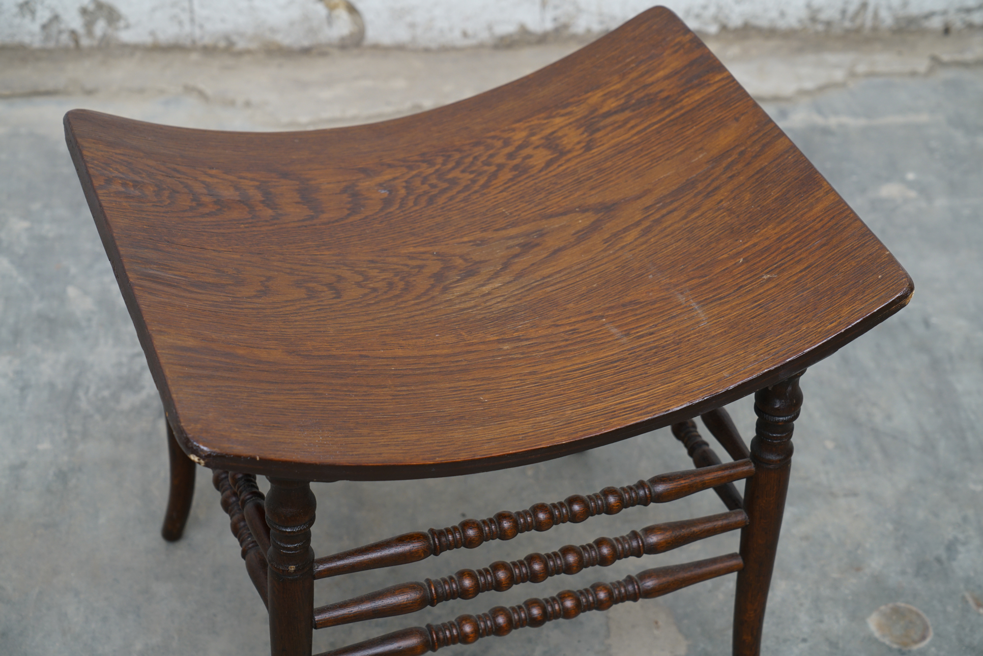 Victorian Oak Thebes Stool, Late 19th Century