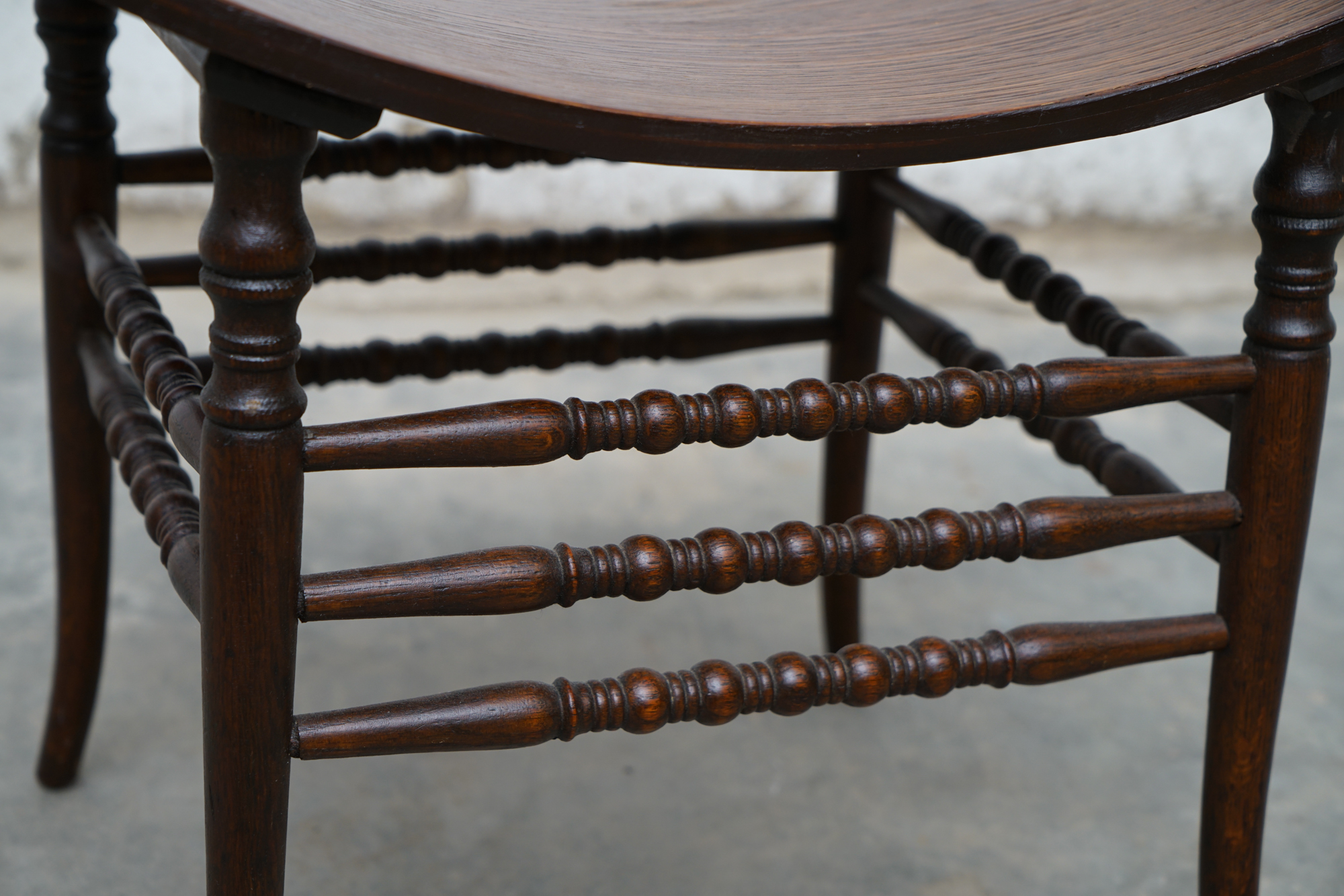 Victorian Oak Thebes Stool, Late 19th Century