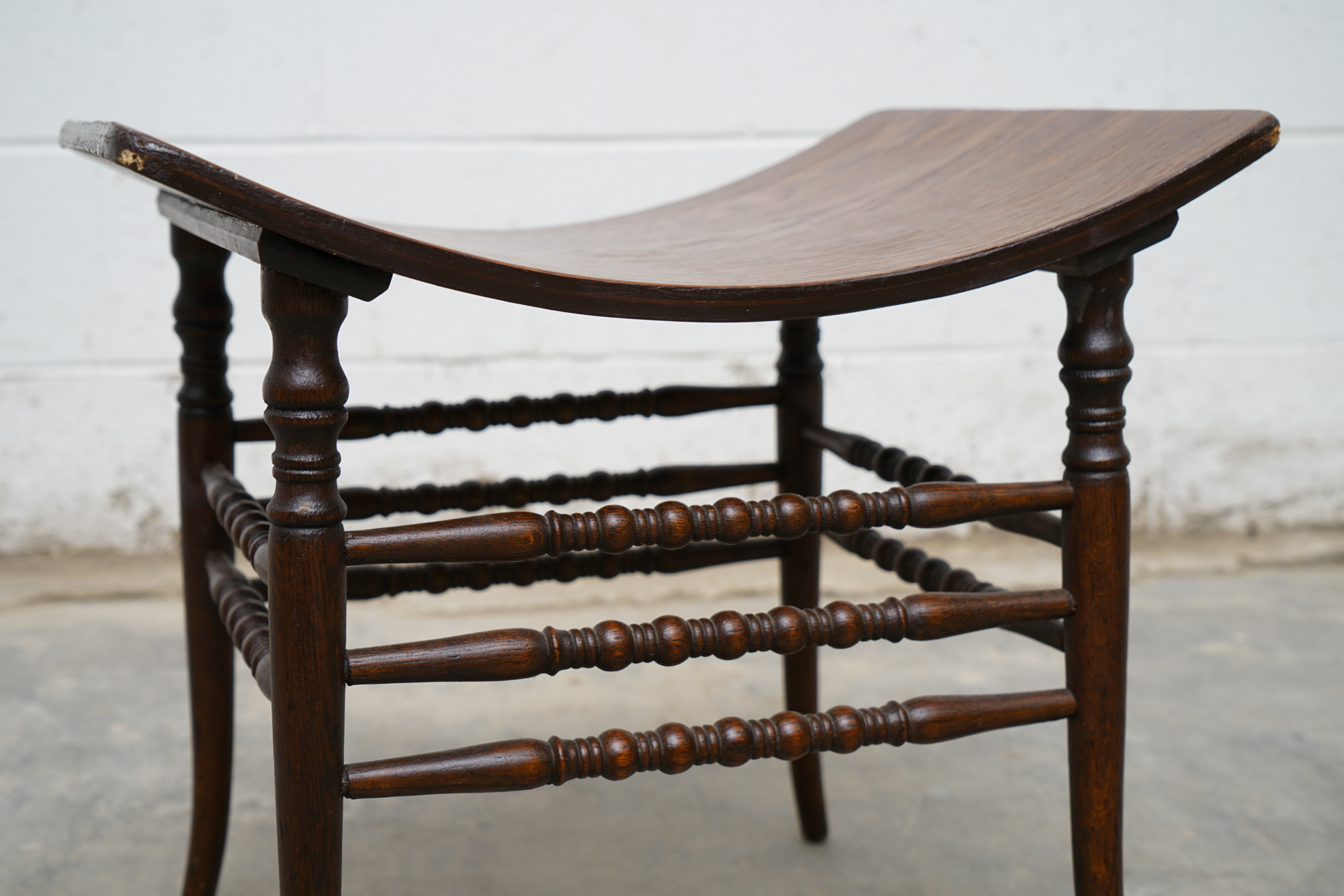 Victorian Oak Thebes Stool, Late 19th Century