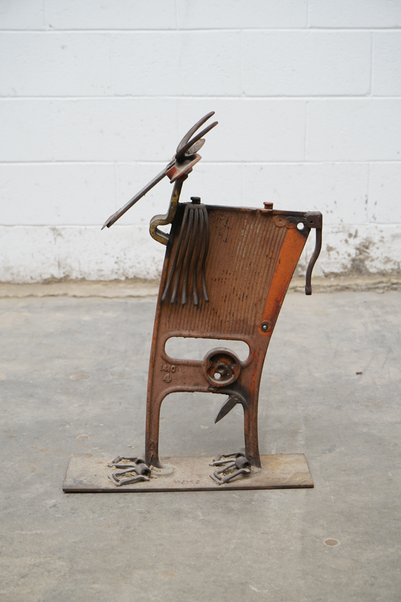 Bill Heise Welded Metal Cow Sculpture