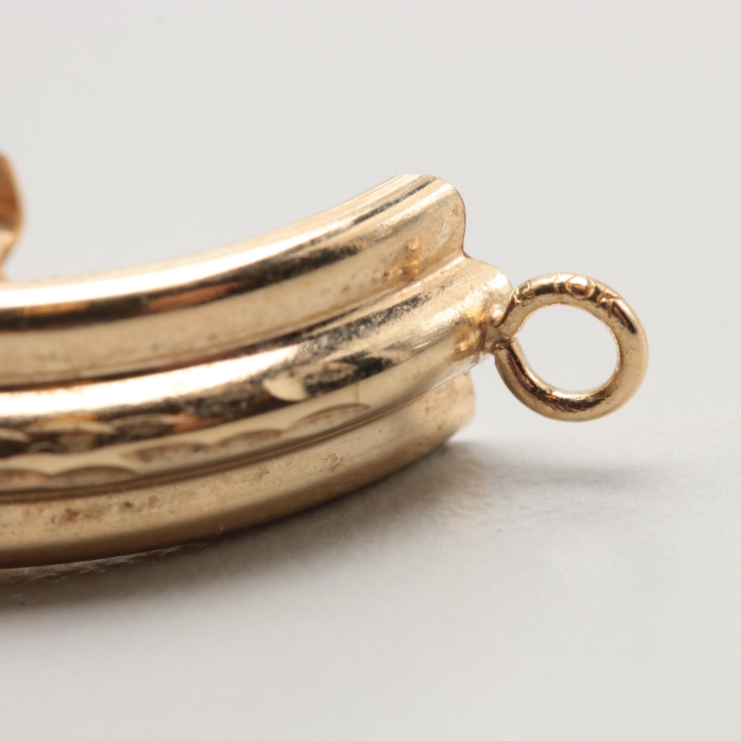 10K Yellow Gold Hoop Earring Jackets and 14K Gold Stud with Dangle Jackets