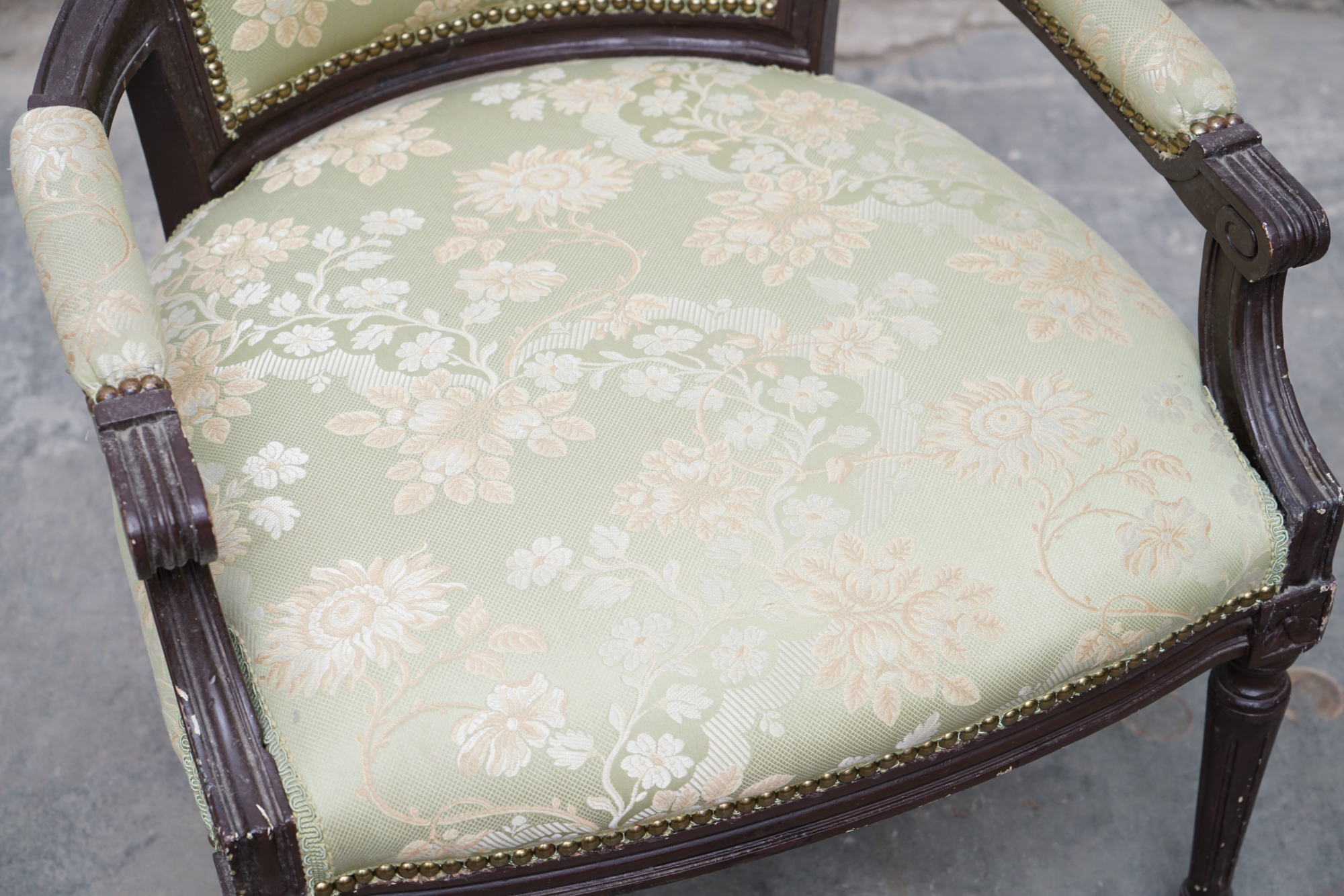 Louis XVI Style Upholstered Fauteuils, Early 20th Century