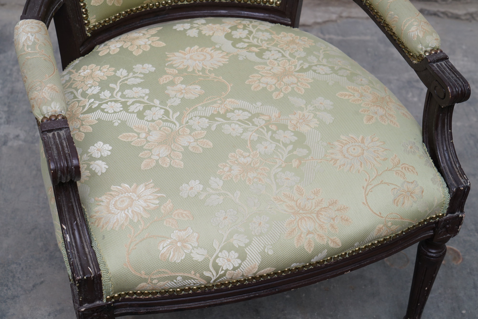 Louis XVI Style Upholstered Fauteuils, Early 20th Century