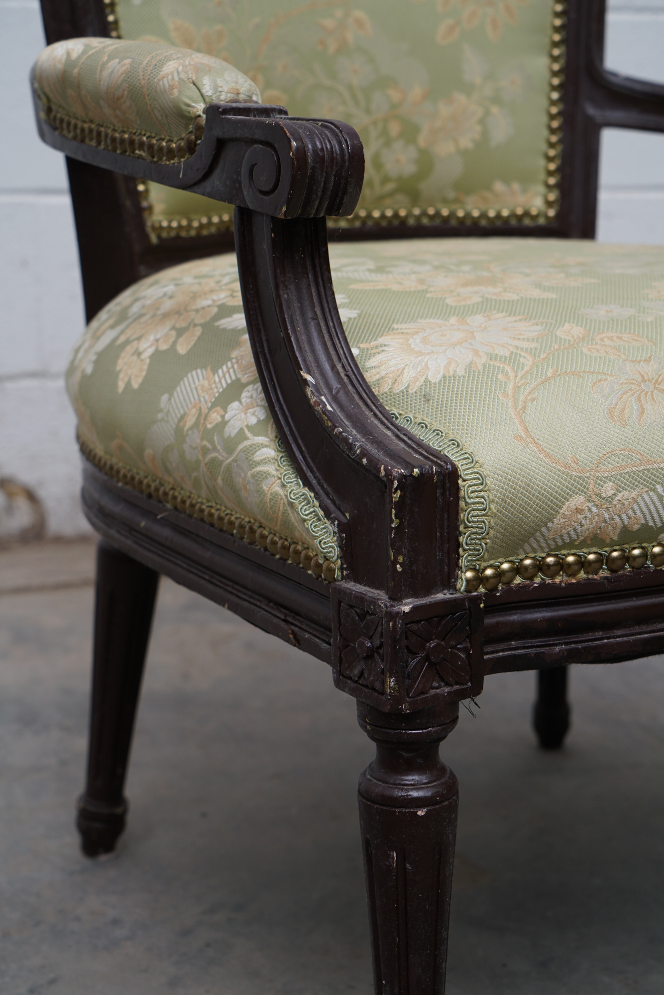 Louis XVI Style Upholstered Fauteuils, Early 20th Century