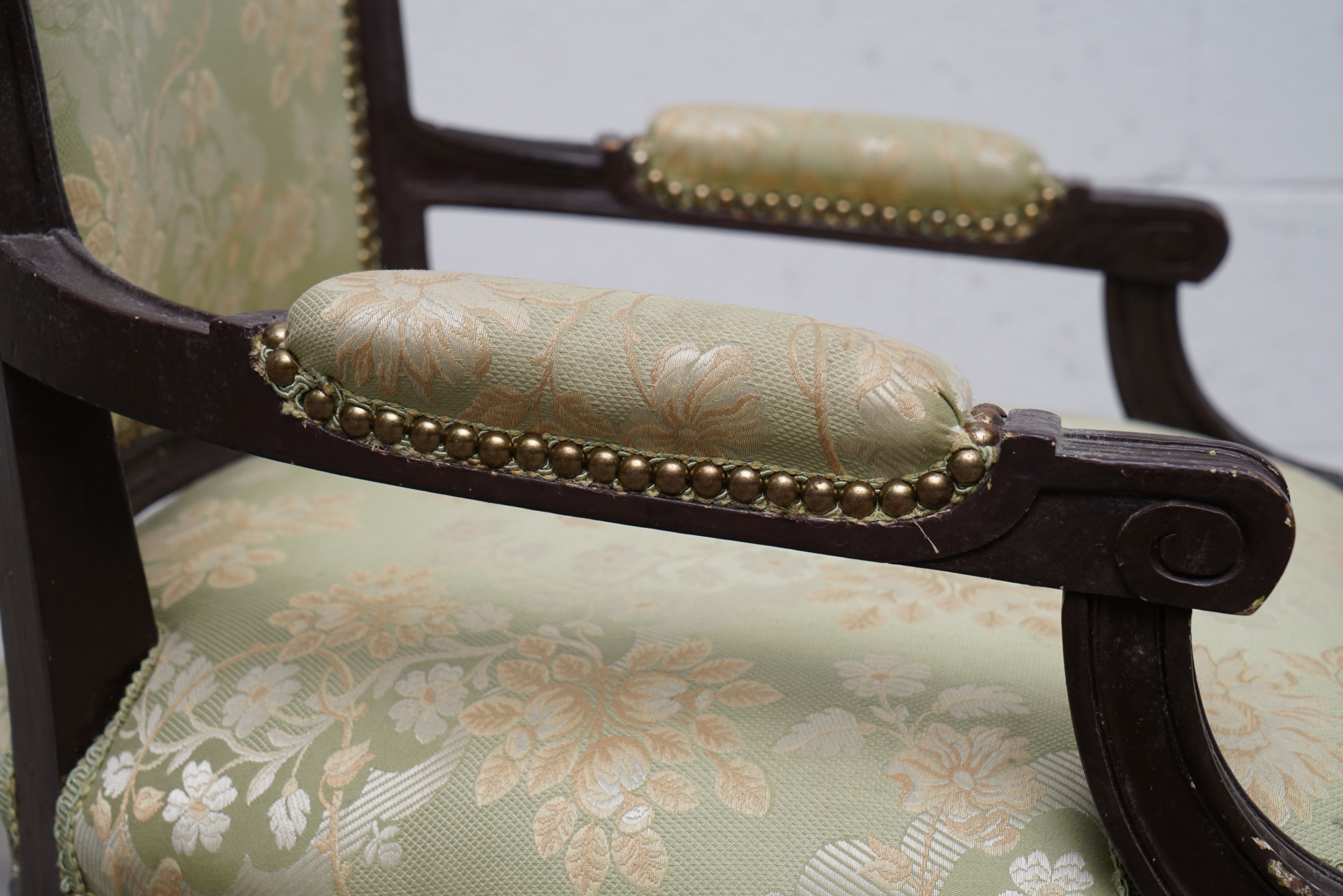 Louis XVI Style Upholstered Fauteuils, Early 20th Century