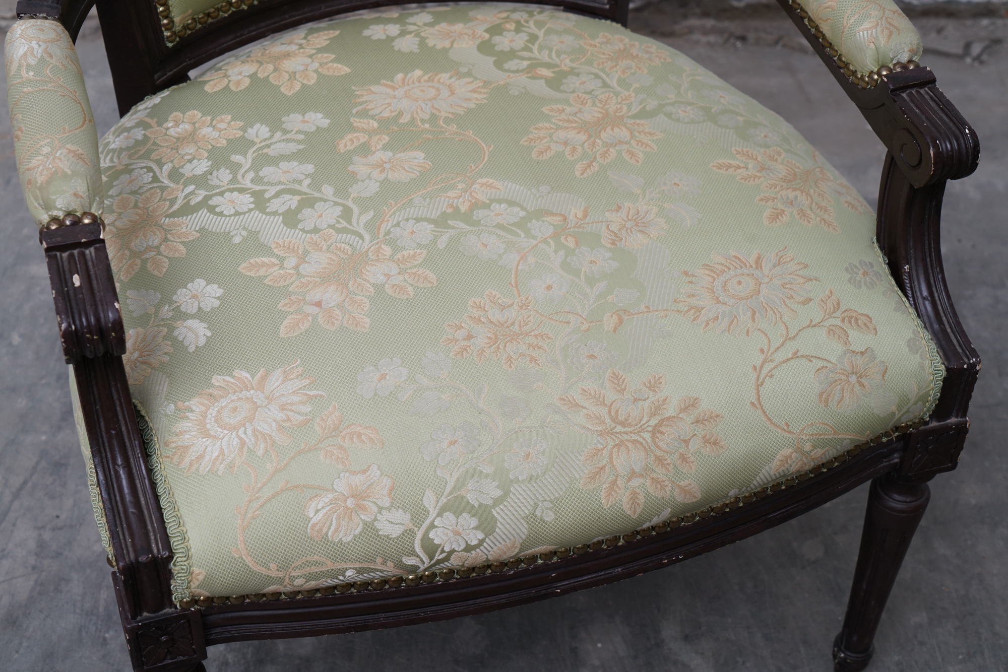 Louis XVI Style Upholstered Fauteuils, Early 20th Century