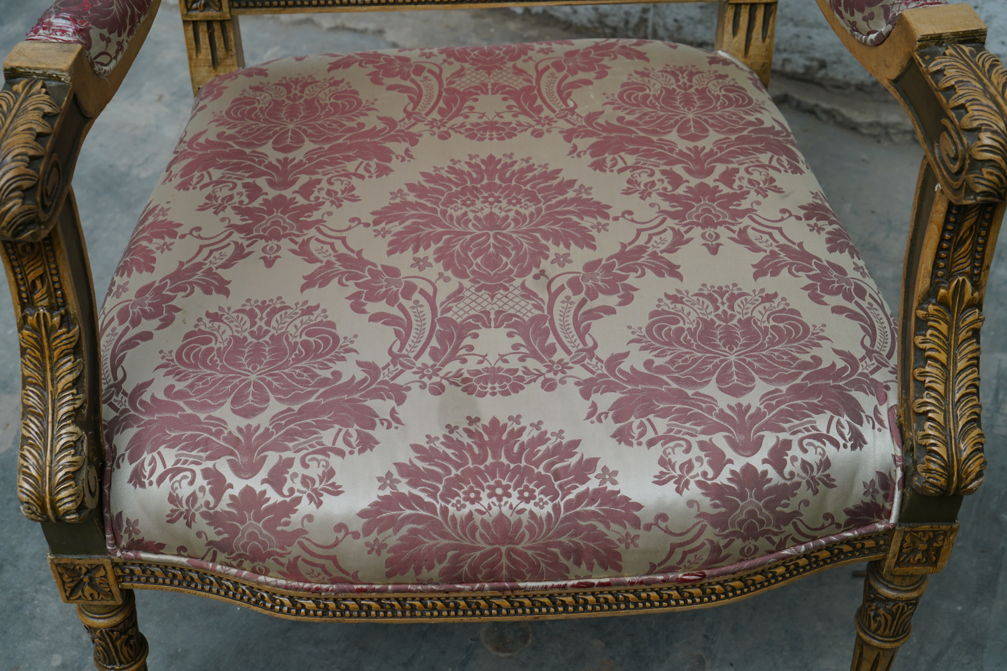 Louis XVI Style Carved Mahogany Armchairs, Early 20 Century