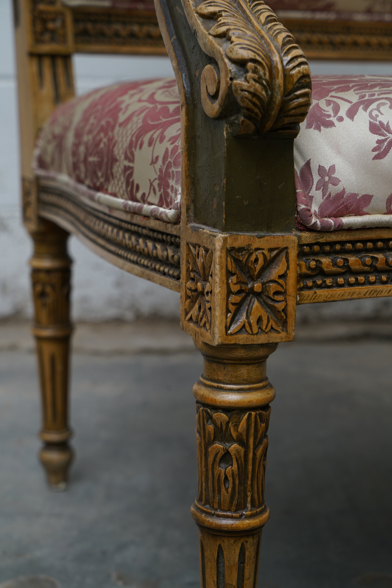 Louis XVI Style Carved Mahogany Armchairs, Early 20 Century