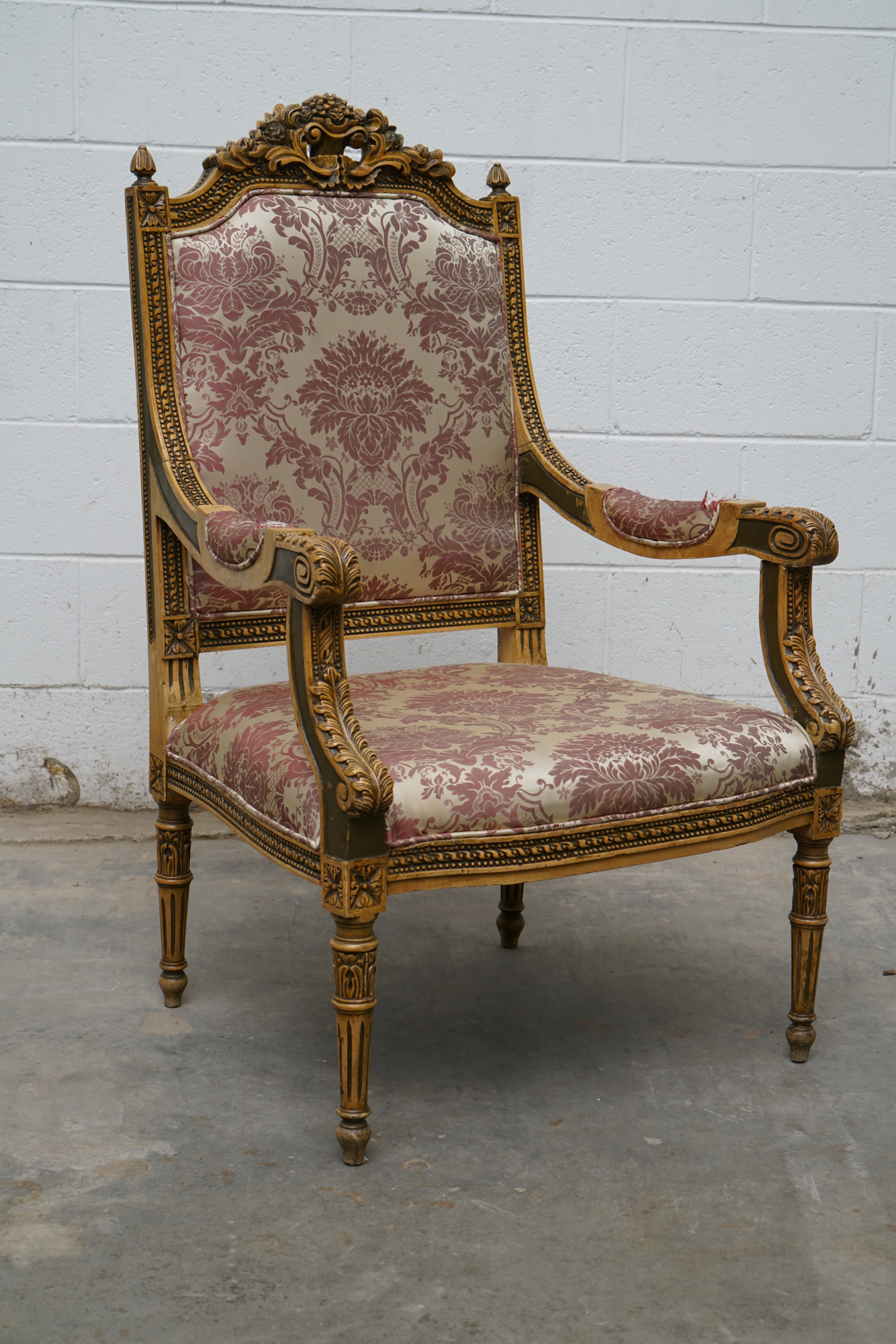 Louis XVI Style Carved Mahogany Armchairs, Early 20 Century