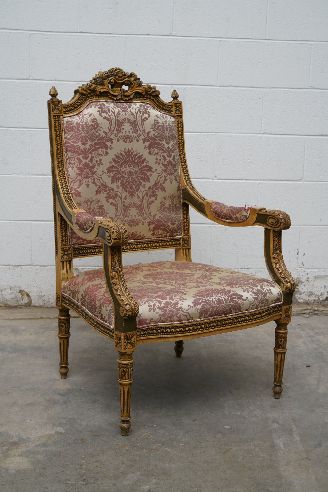 Louis XVI Style Carved Mahogany Armchairs, Early 20 Century