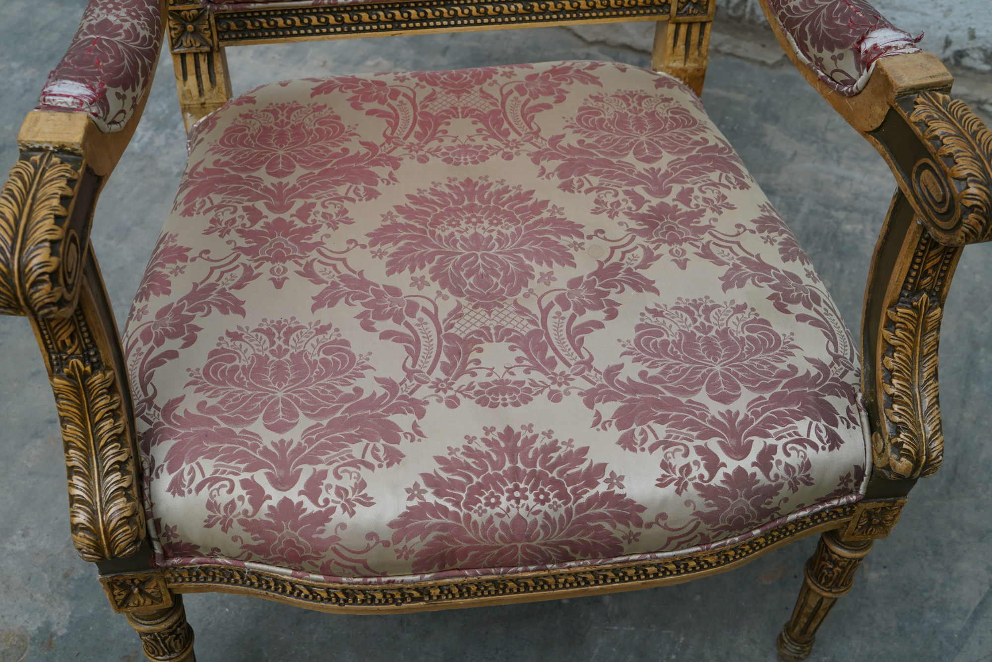 Louis XVI Style Carved Mahogany Armchairs, Early 20 Century